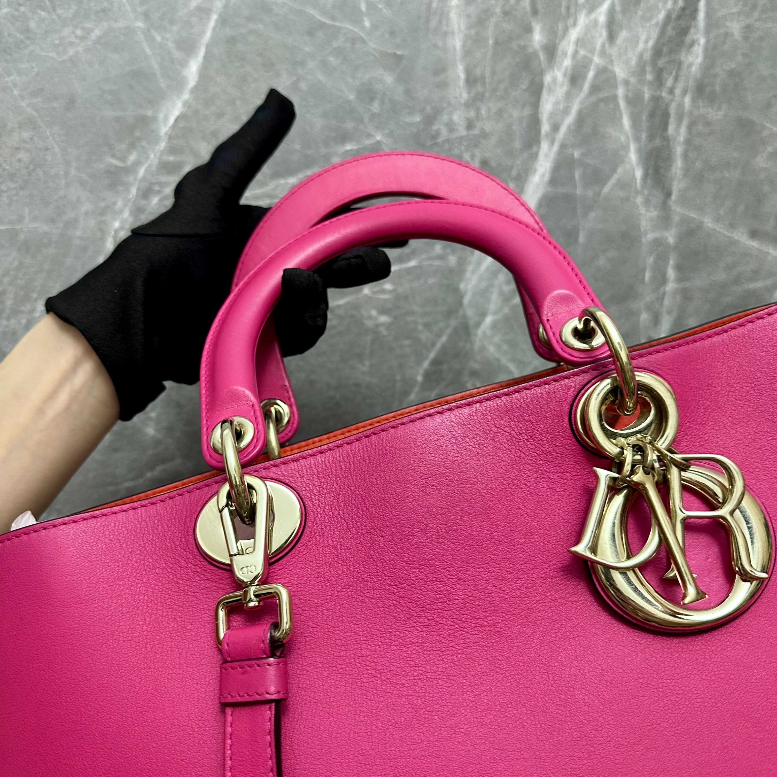 *Like new* Dior Diorissmo Lady Large Calfskin Pink Fuchsia GHW - Luxury Evermore