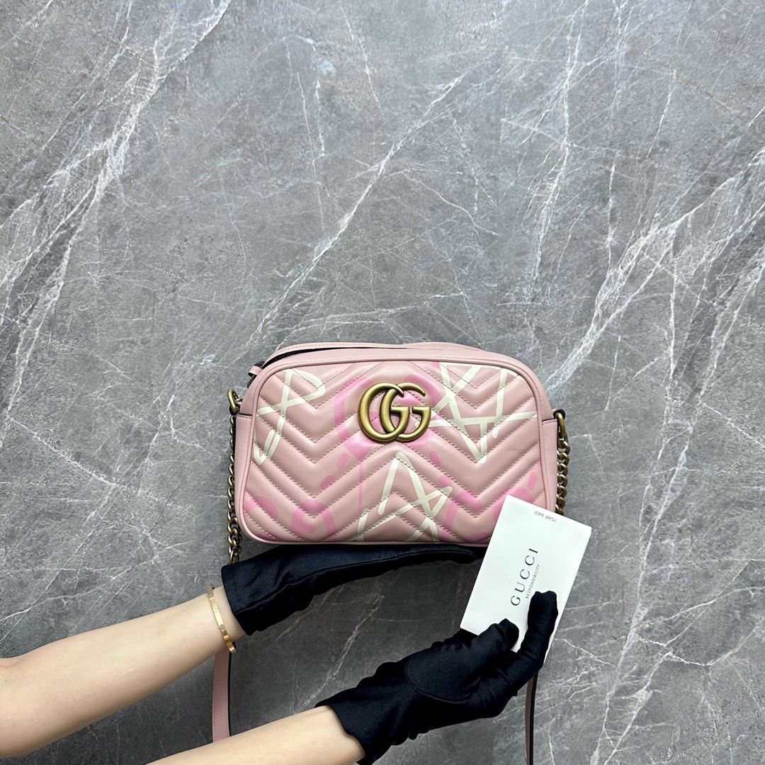 *Like New* Gucci Ghost Marmont Pink Crossbody Bag - Luxury Evermore