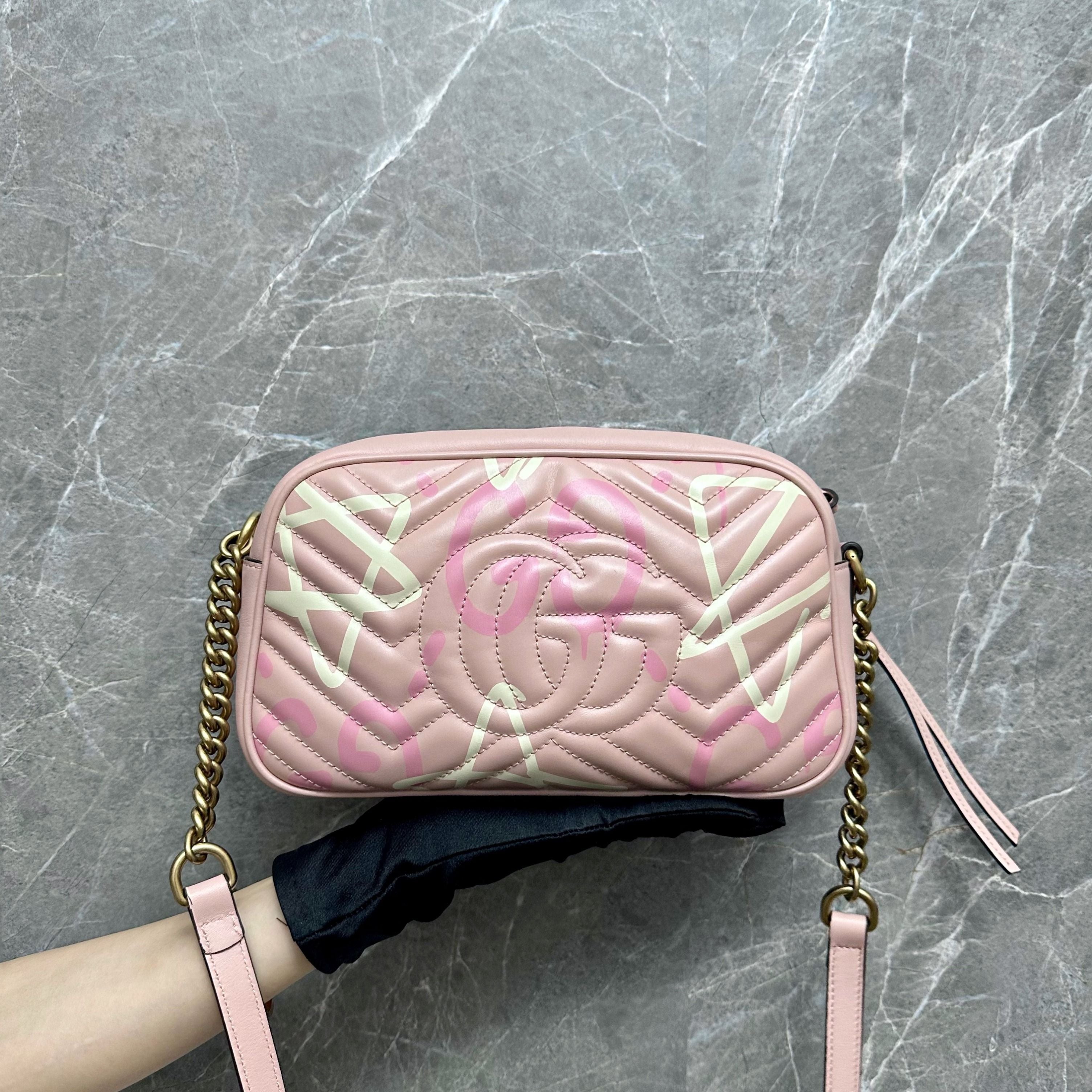 *Like New* Gucci Ghost Marmont Pink Crossbody Bag - Luxury Evermore