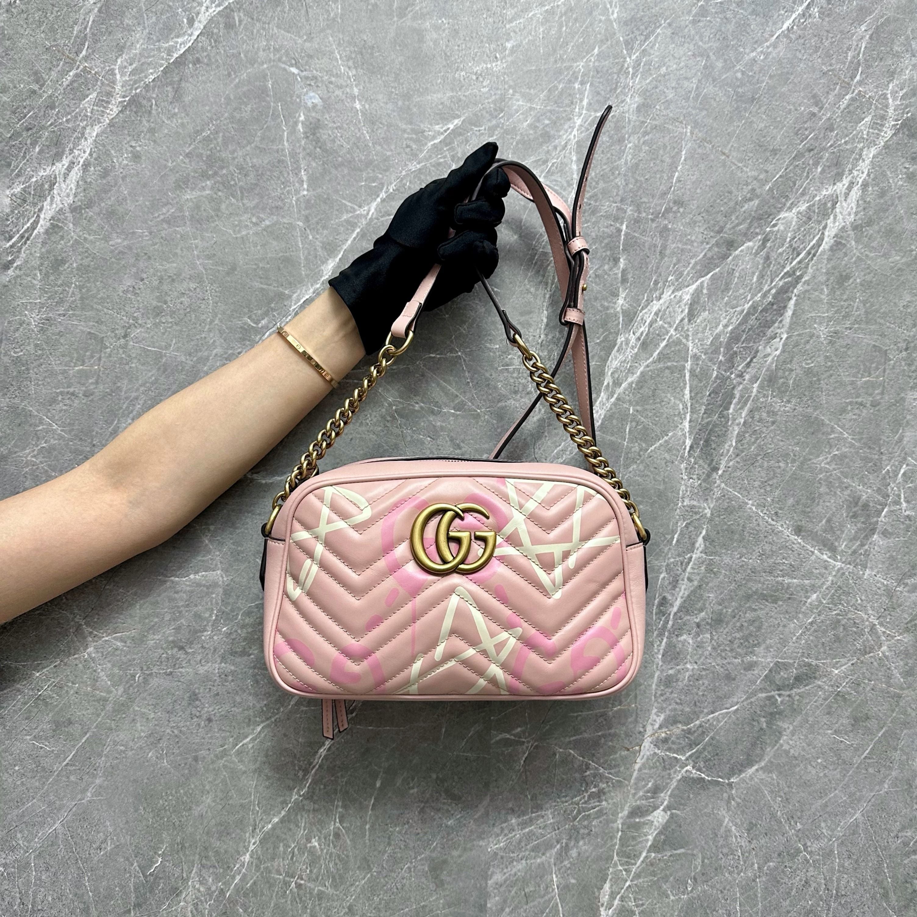 *Like New* Gucci Ghost Marmont Pink Crossbody Bag - Luxury Evermore