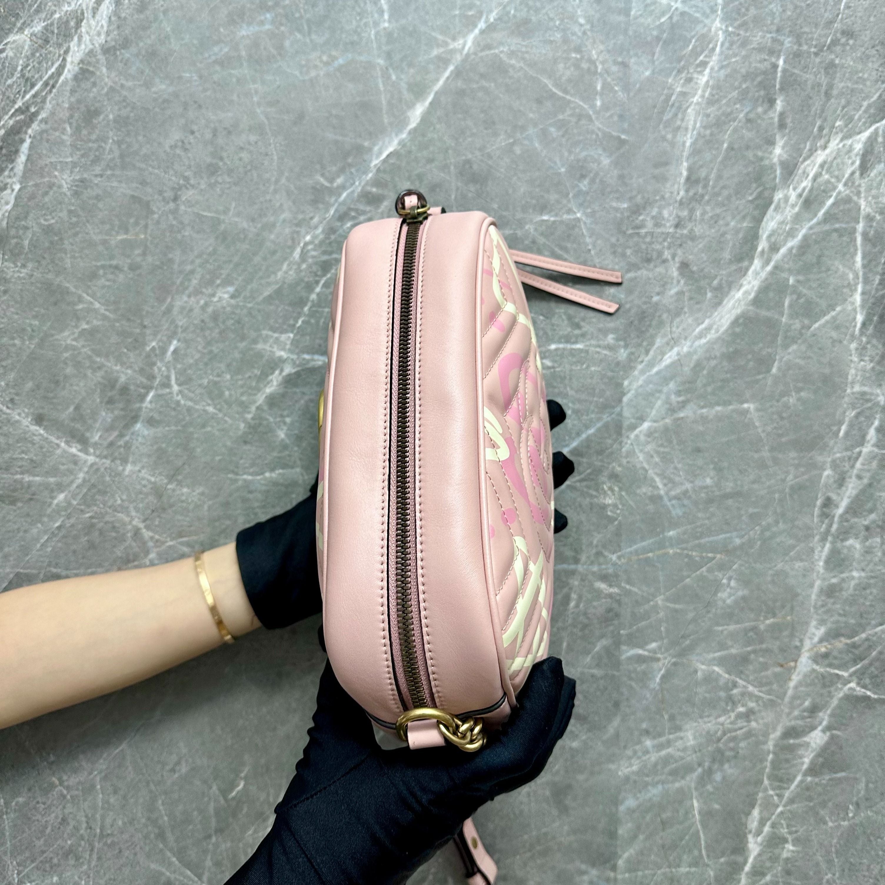 *Like New* Gucci Ghost Marmont Pink Crossbody Bag - Luxury Evermore