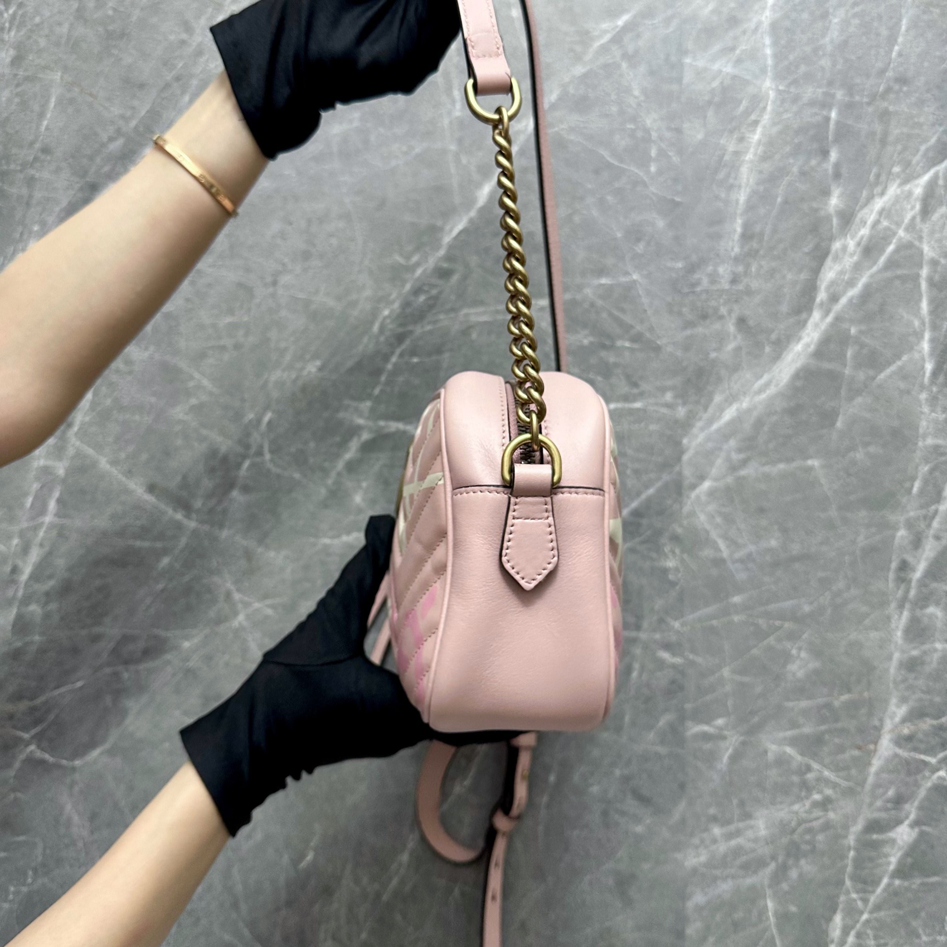 *Like New* Gucci Ghost Marmont Pink Crossbody Bag - Luxury Evermore