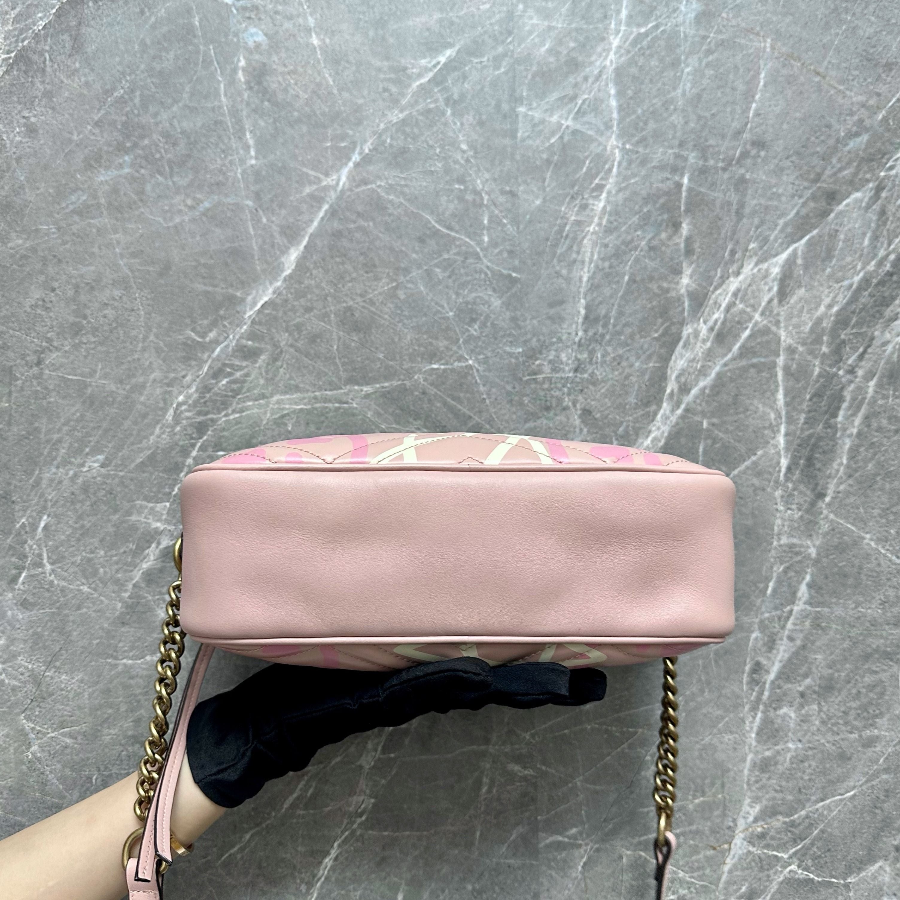 *Like New* Gucci Ghost Marmont Pink Crossbody Bag - Luxury Evermore