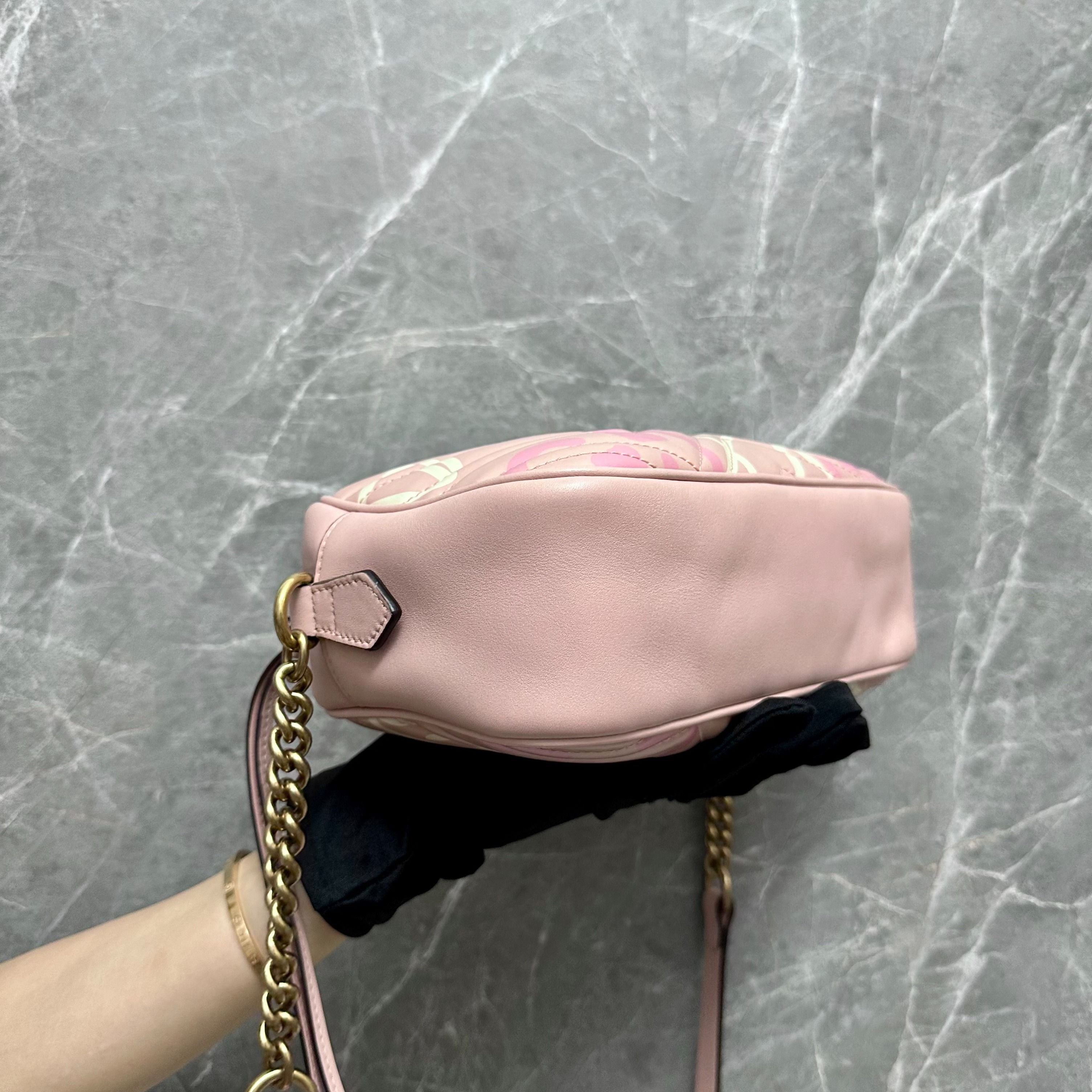 *Like New* Gucci Ghost Marmont Pink Crossbody Bag - Luxury Evermore