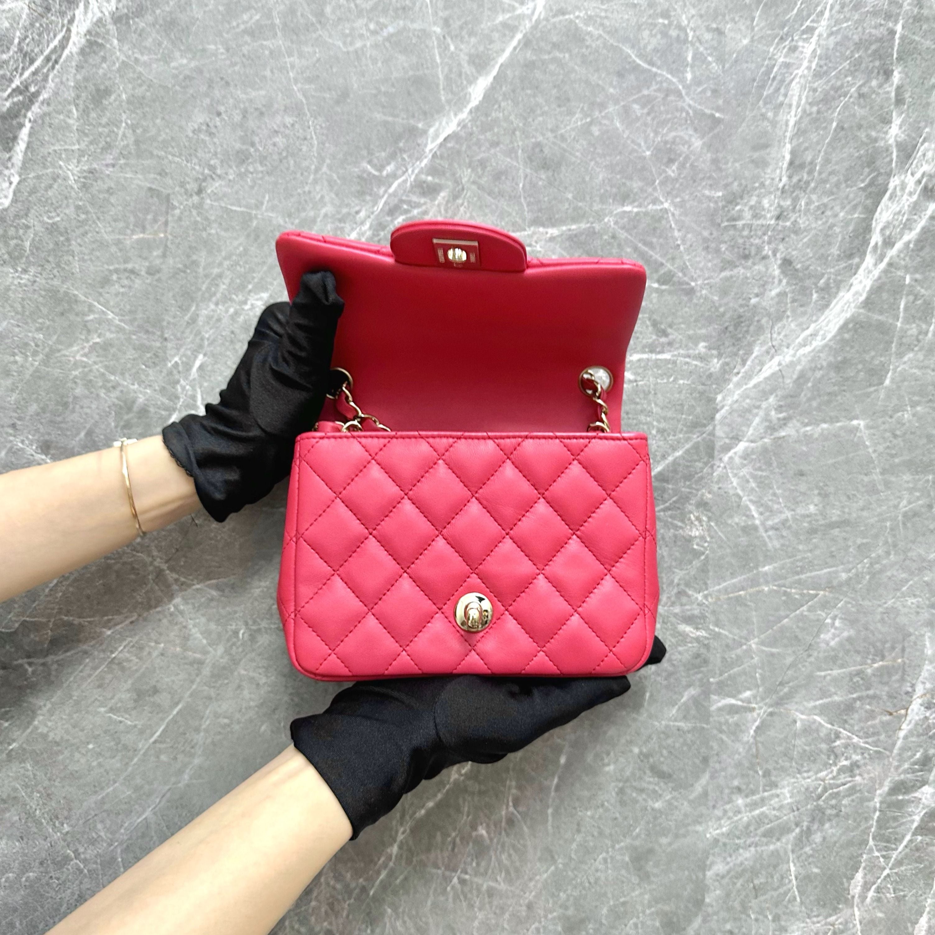 *Like New In Box* Chanel Classic Flap Mini Square LGHW No 25 - Luxury Evermore