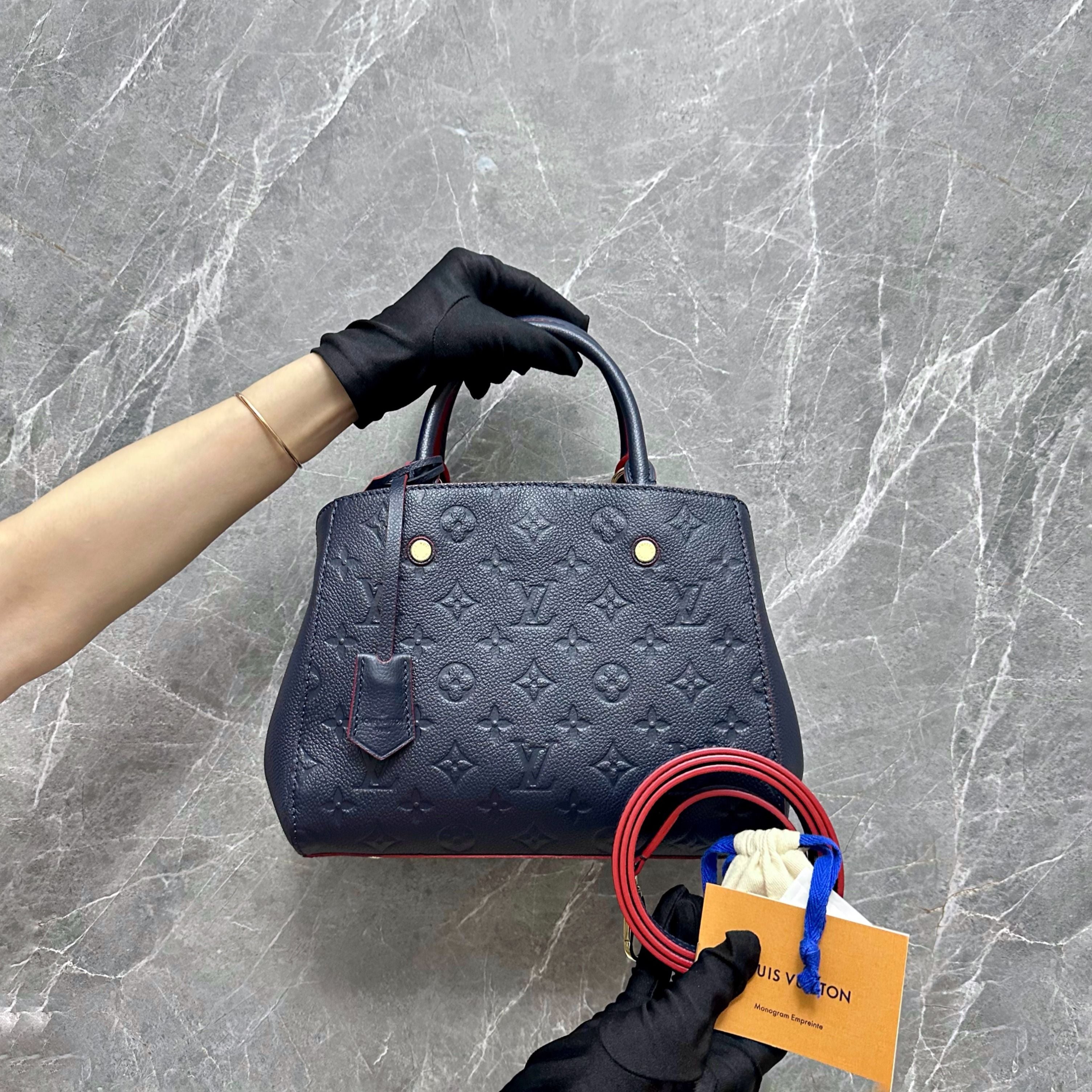 *Like New* LV Montaigne BB Top Handle Calfskin Monogram Empreinte - Luxury Evermore