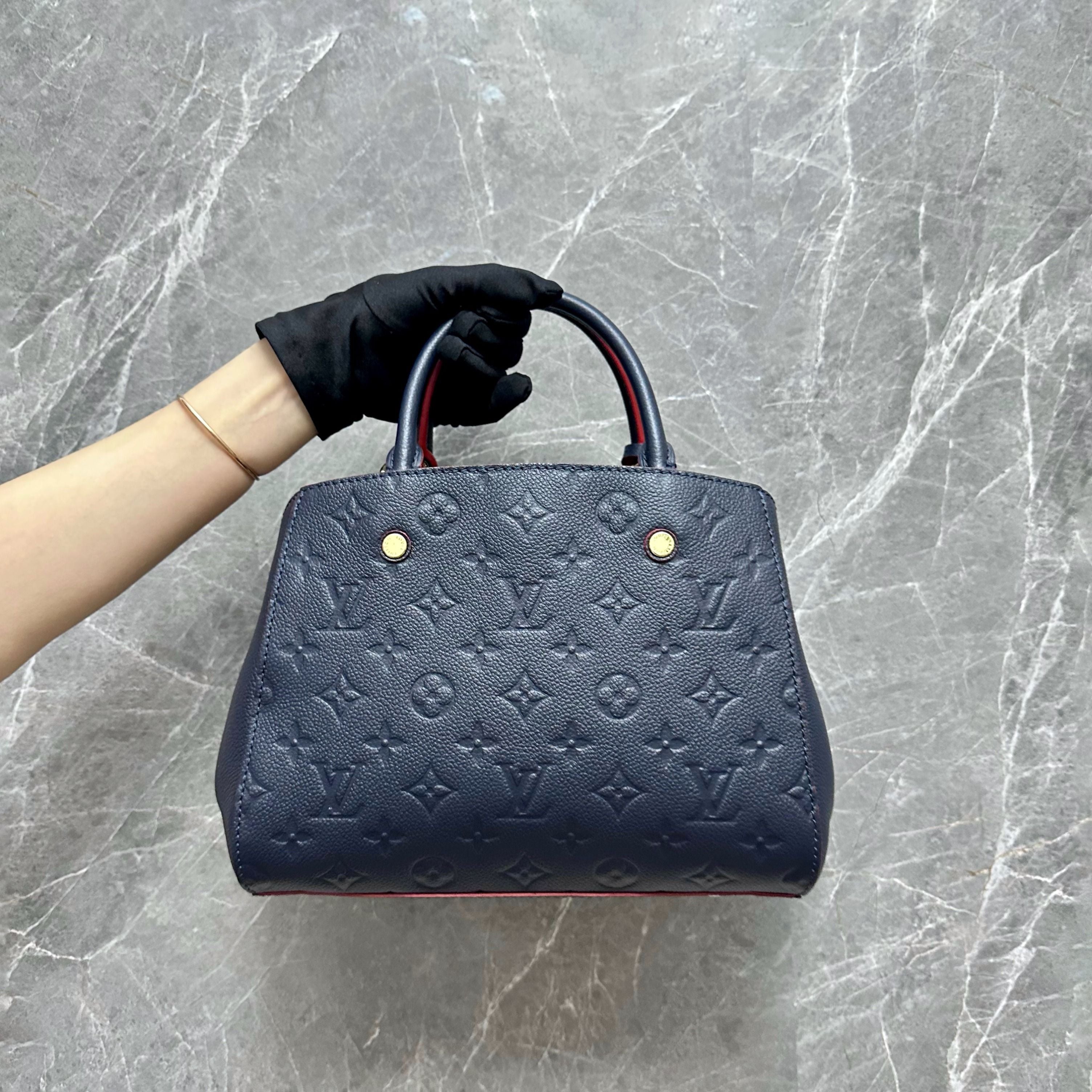 *Like New* LV Montaigne BB Top Handle Calfskin Monogram Empreinte - Luxury Evermore