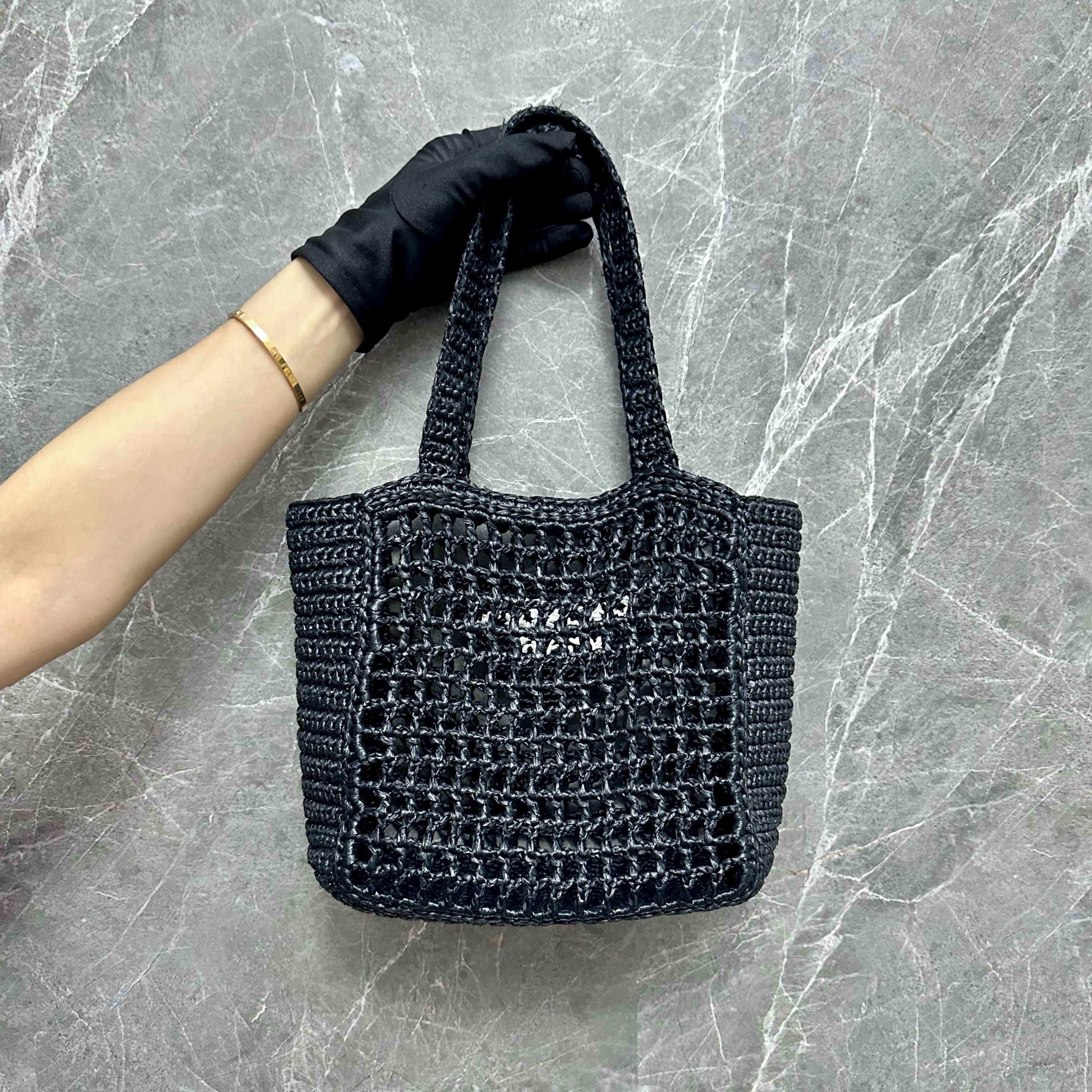 *Like New* Prada Crochet Unisex Logo Tote Bag - Luxury Evermore