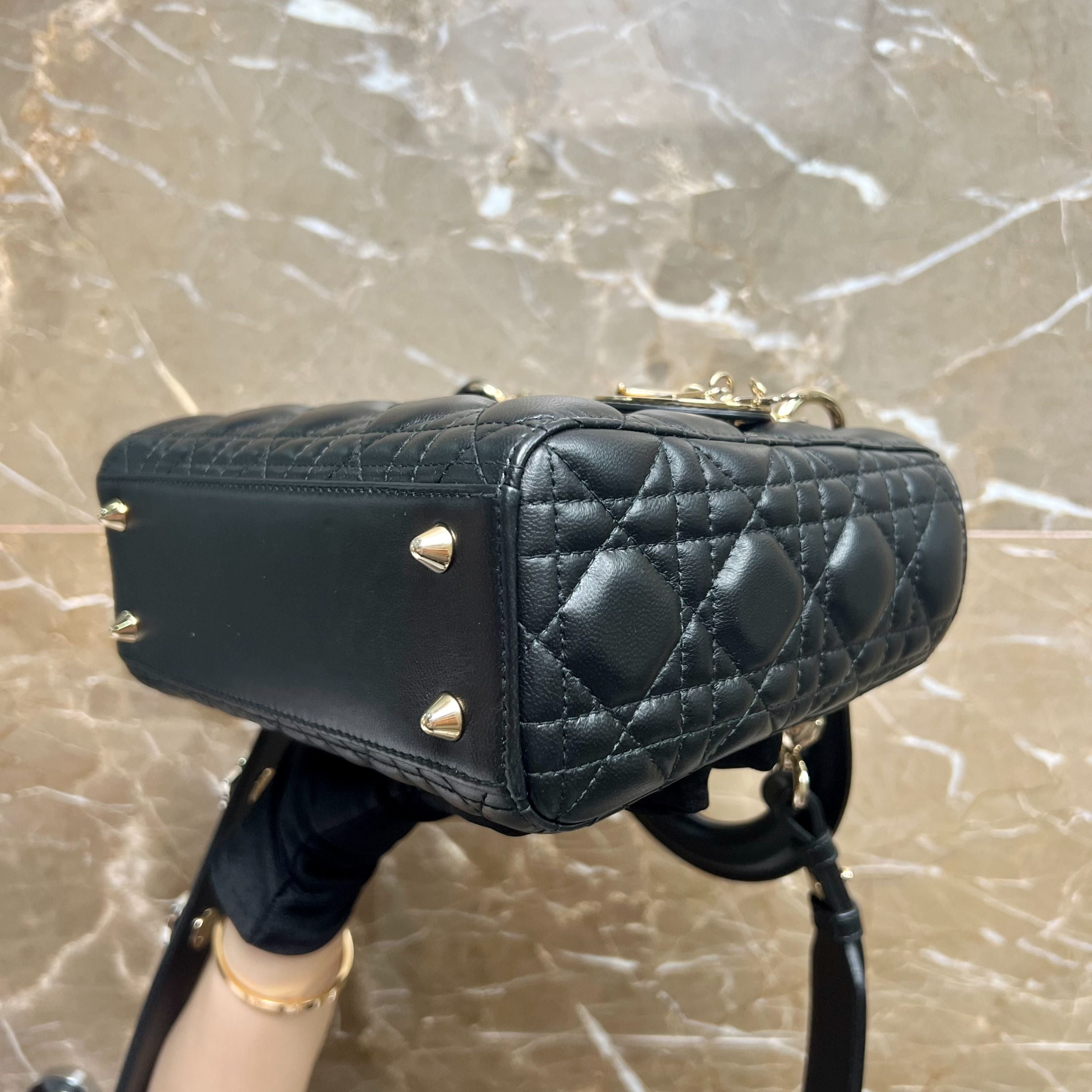 LINB Dior Lady ABC Small Black Lambskin GHW - Luxury Evermore