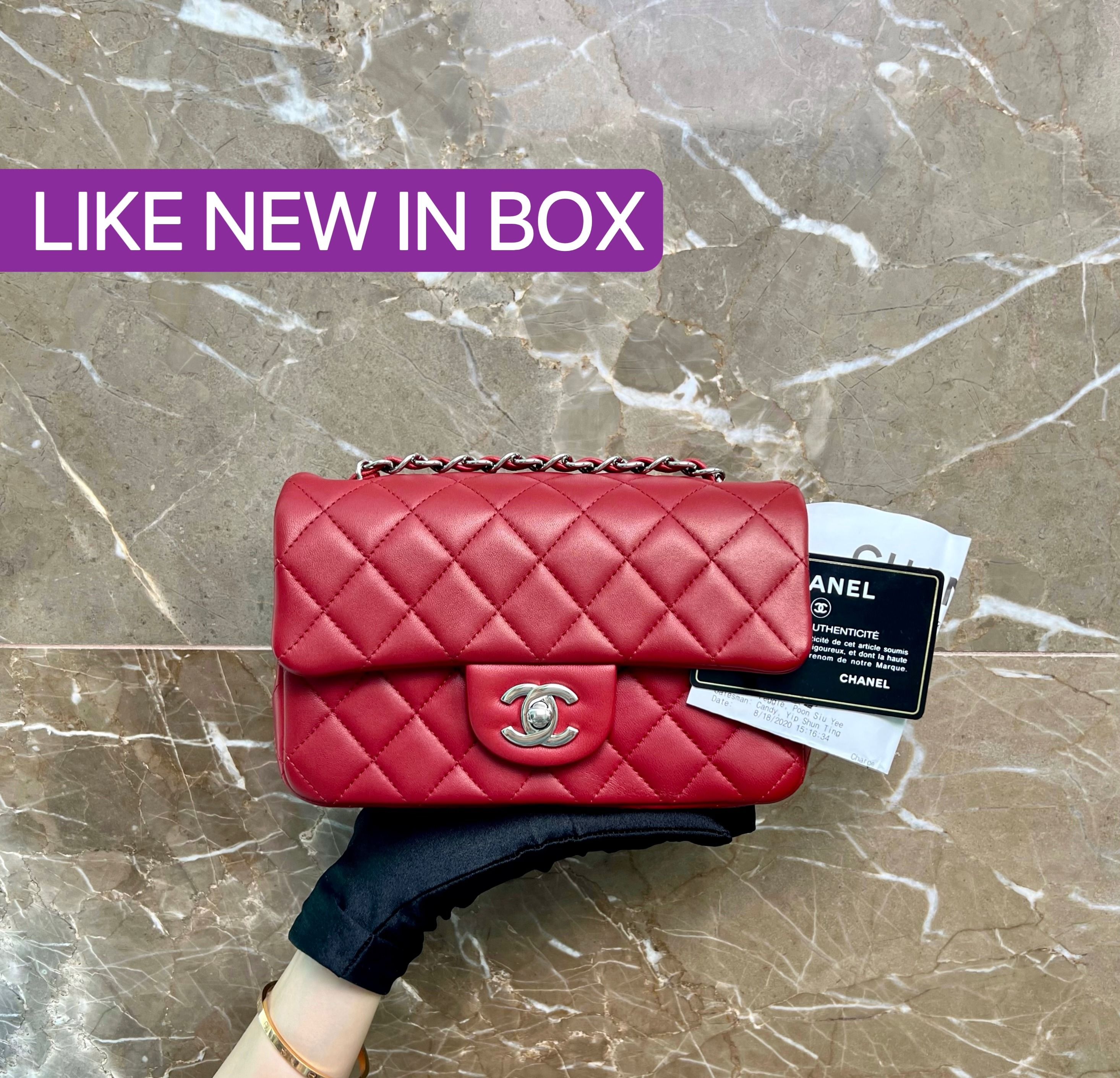 LNIB Chanel Mini Rectangular Classic Flap Red No 30 - Luxury Evermore