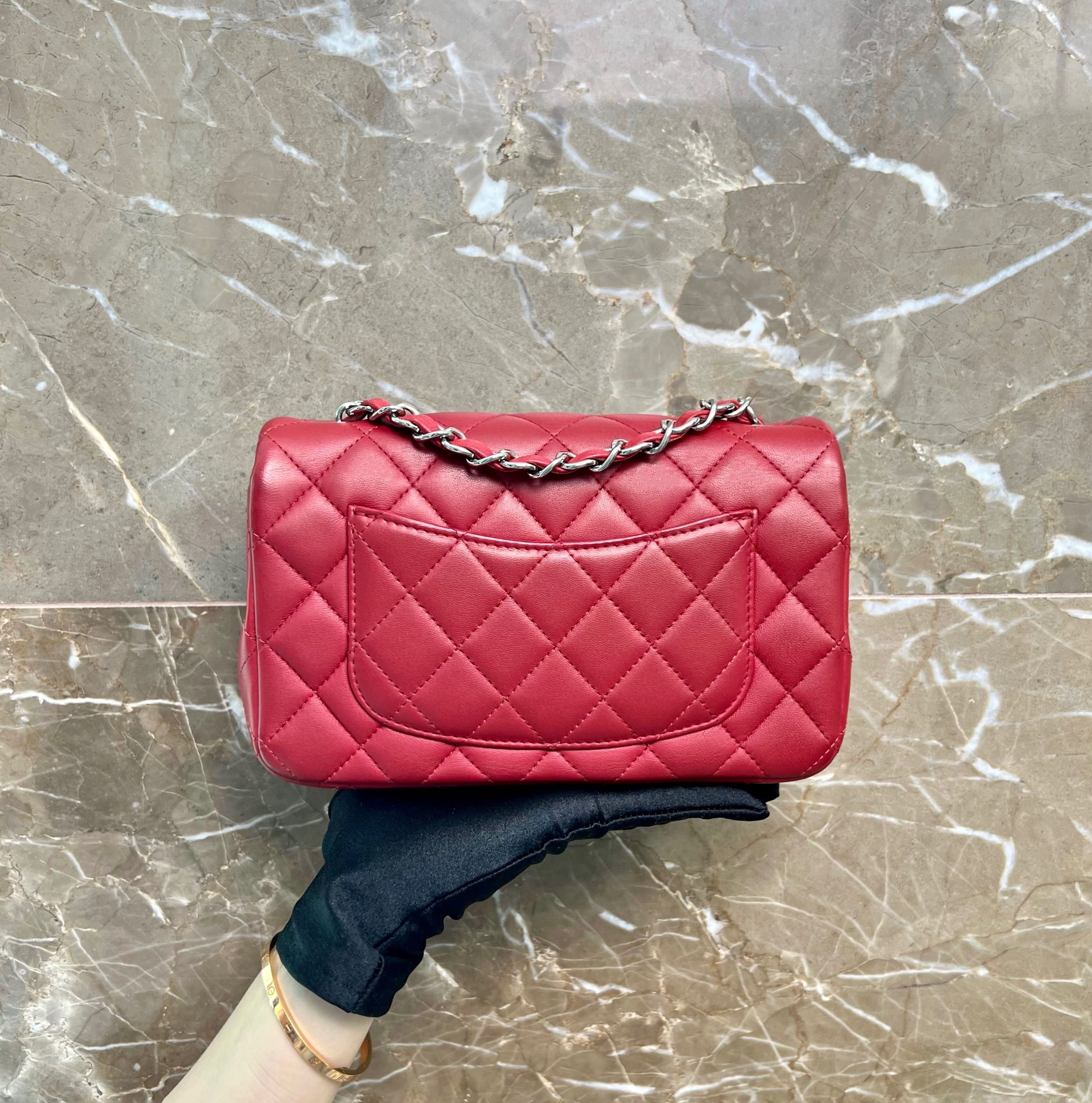 LNIB Chanel Mini Rectangular Classic Flap Red No 30 - Luxury Evermore