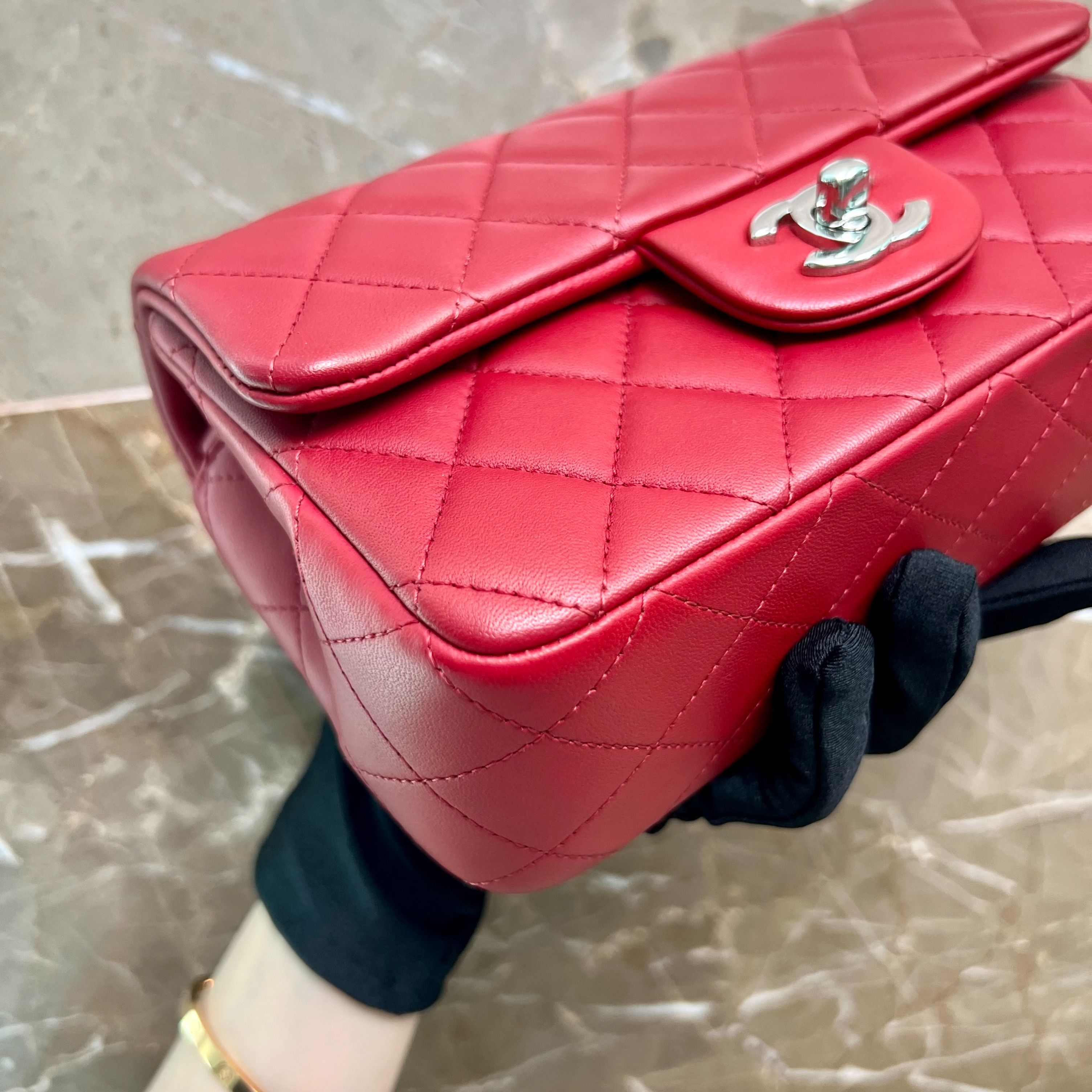 LNIB Chanel Mini Rectangular Classic Flap Red No 30 - Luxury Evermore