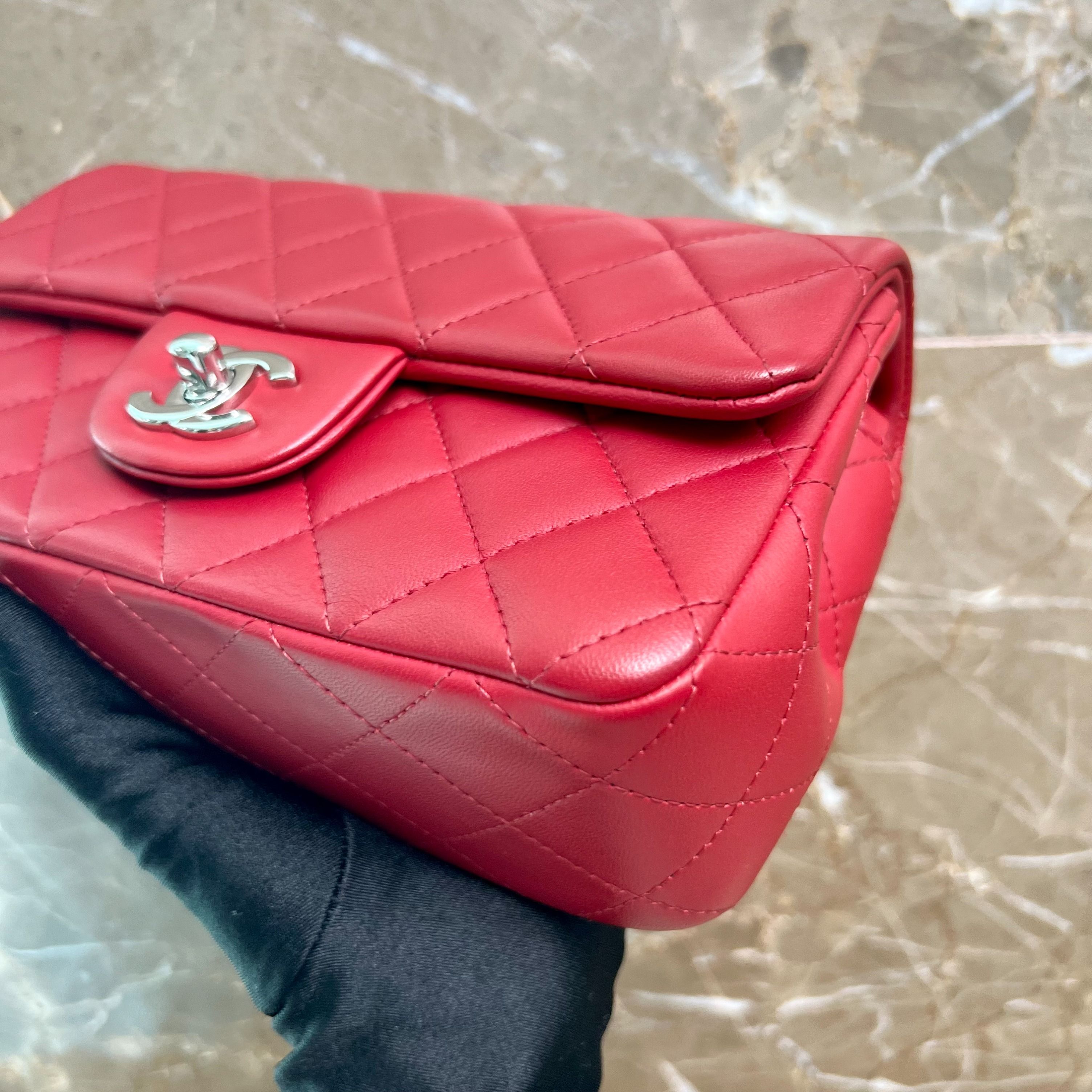 LNIB Chanel Mini Rectangular Classic Flap Red No 30 - Luxury Evermore