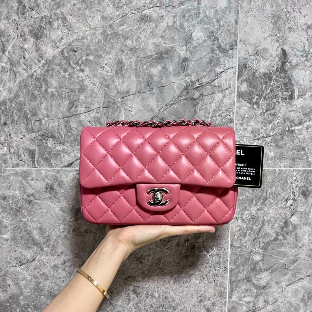 LNIB Chanel Mini Rectangular Classic Flap Sakura Pink No 28 - Luxury Evermore