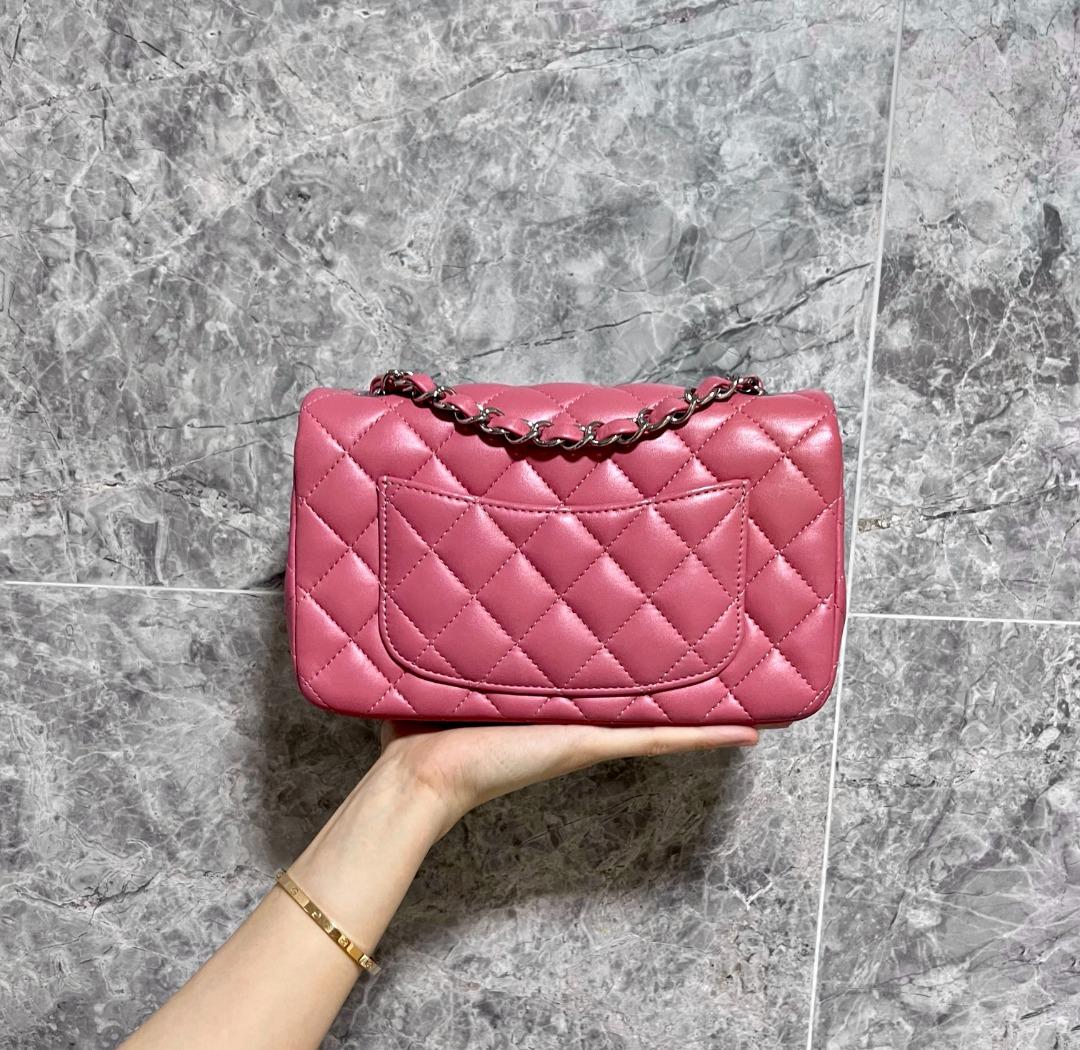 LNIB Chanel Mini Rectangular Classic Flap Sakura Pink No 28 - Luxury Evermore