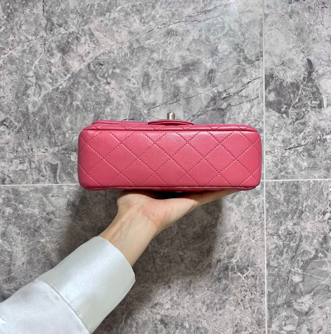 LNIB Chanel Mini Rectangular Classic Flap Sakura Pink SHW No 28 - Luxury Evermore