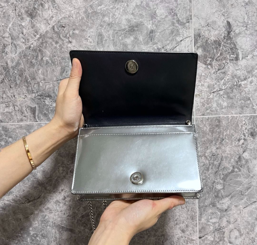 LNIB Dior Diorama Silver WOC Wallet On Chain SHW - Luxury Evermore