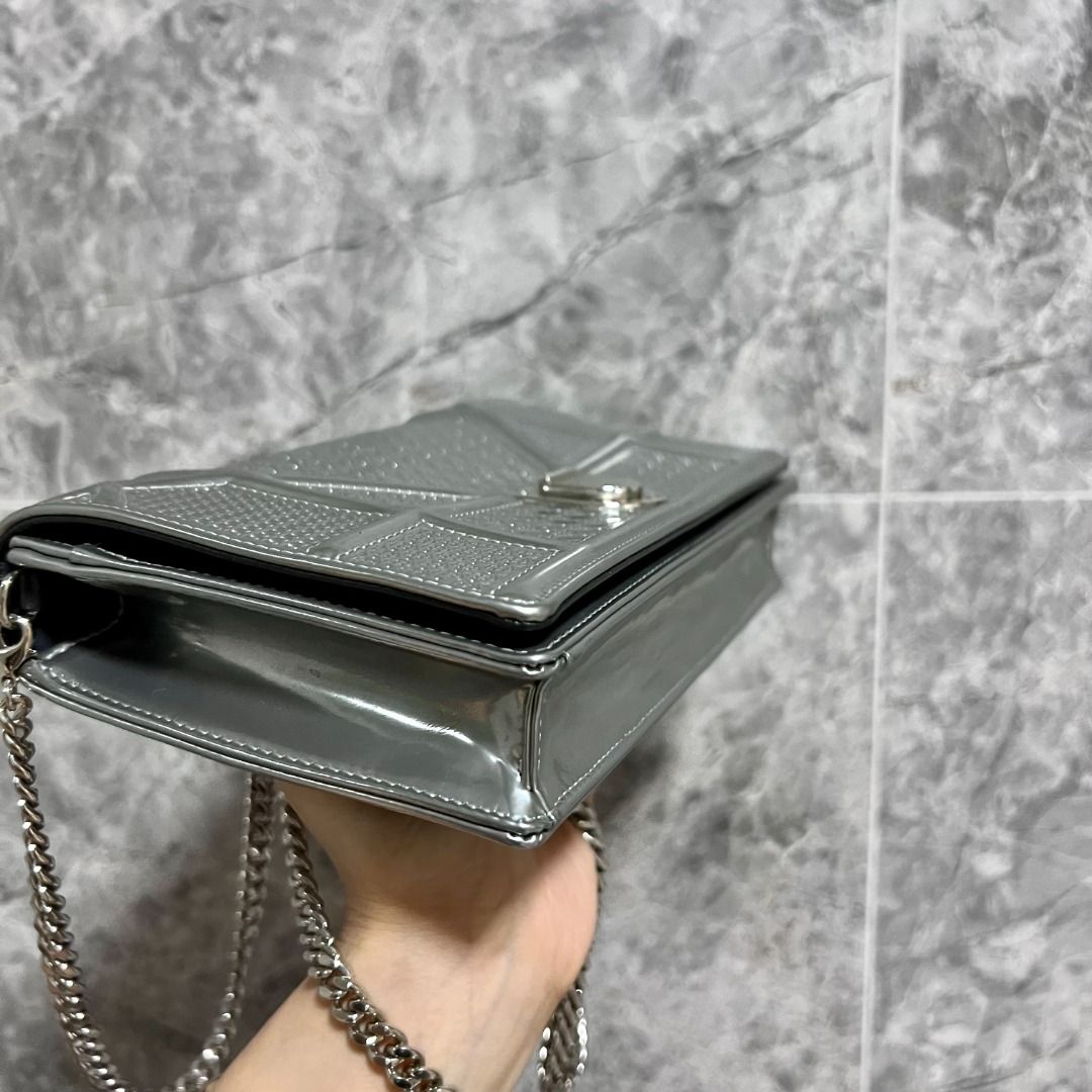 LNIB Dior Diorama WOC Wallet On Chain Silver SHW - Luxury Evermore