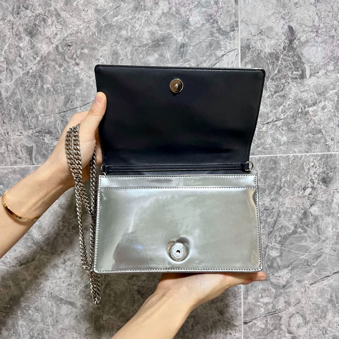 LNIB Dior Diorama WOC Wallet On Chain Silver SHW - Luxury Evermore