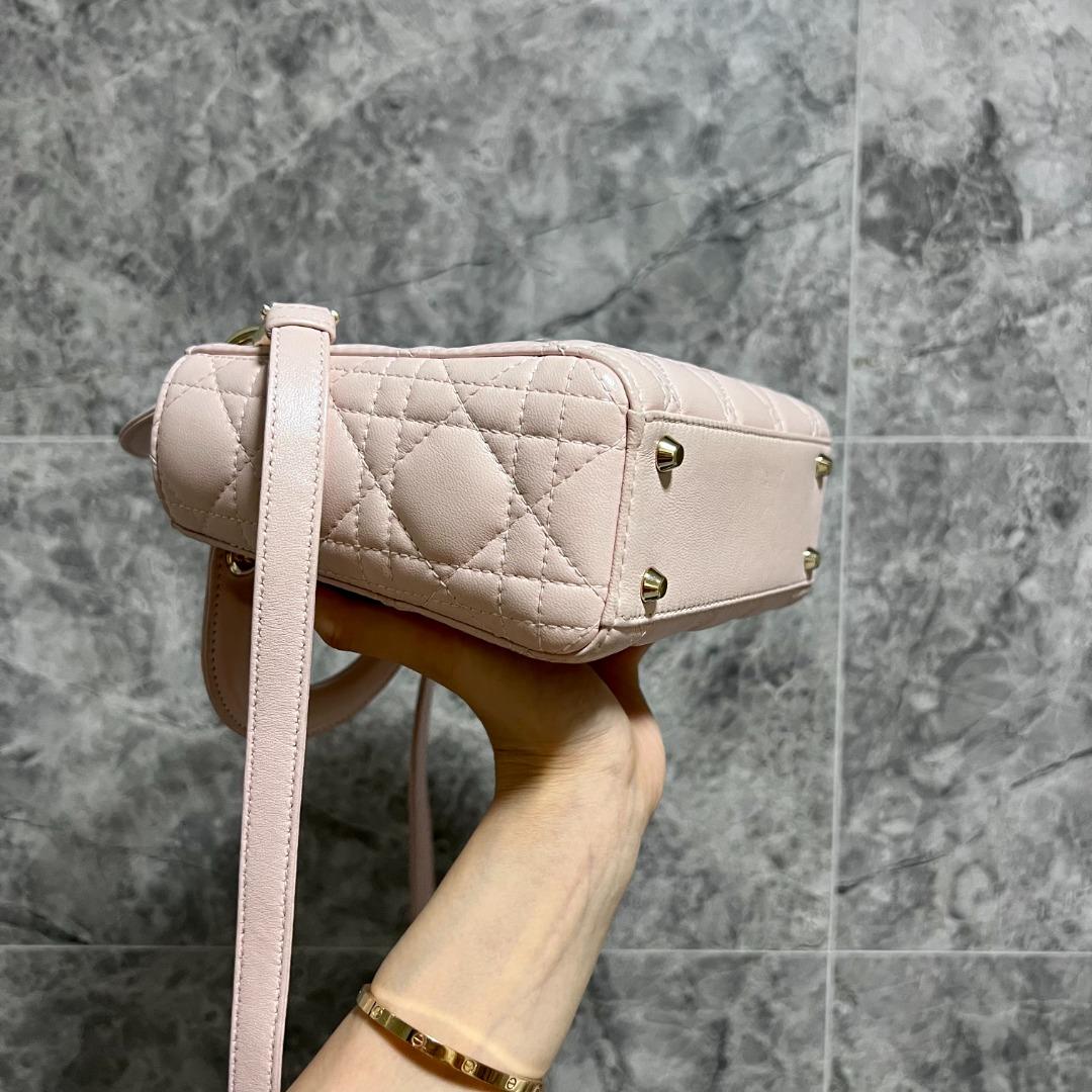 LNIB Dior Lady Mini Lambskin Sakura Pink GHW - Luxury Evermore