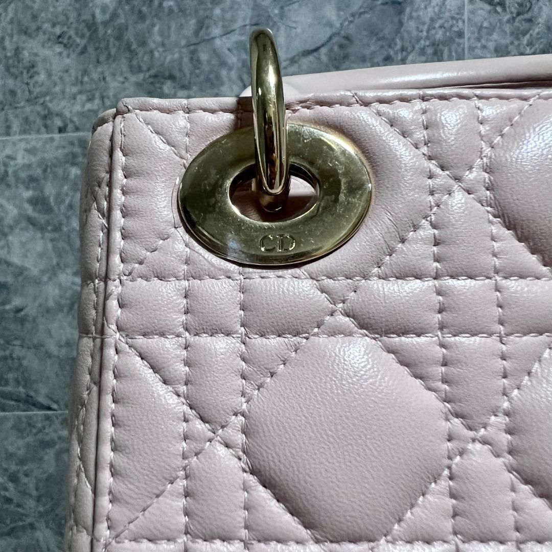 LNIB Dior Lady Mini Lambskin Sakura Pink GHW - Luxury Evermore