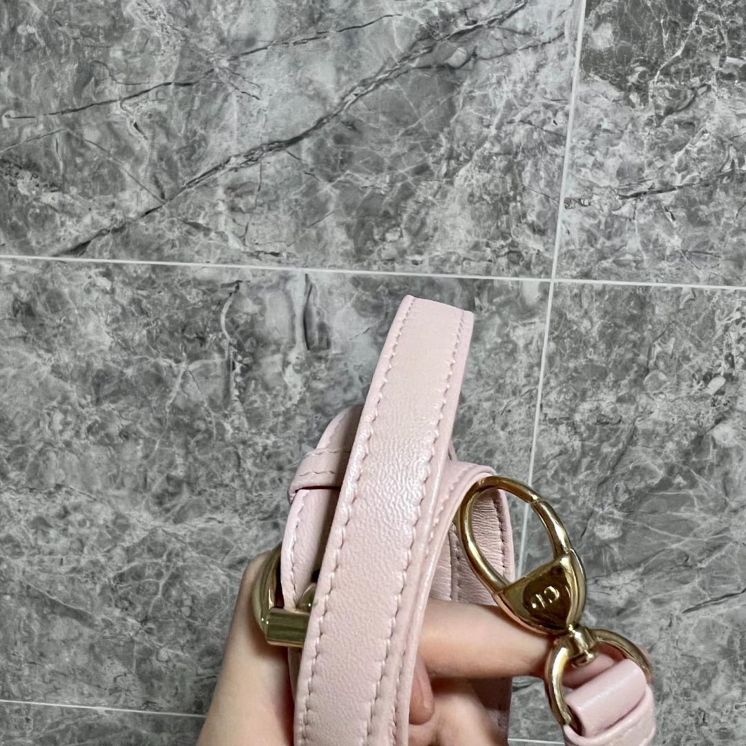 LNIB Dior Lady Mini Lambskin Sakura Pink GHW - Luxury Evermore