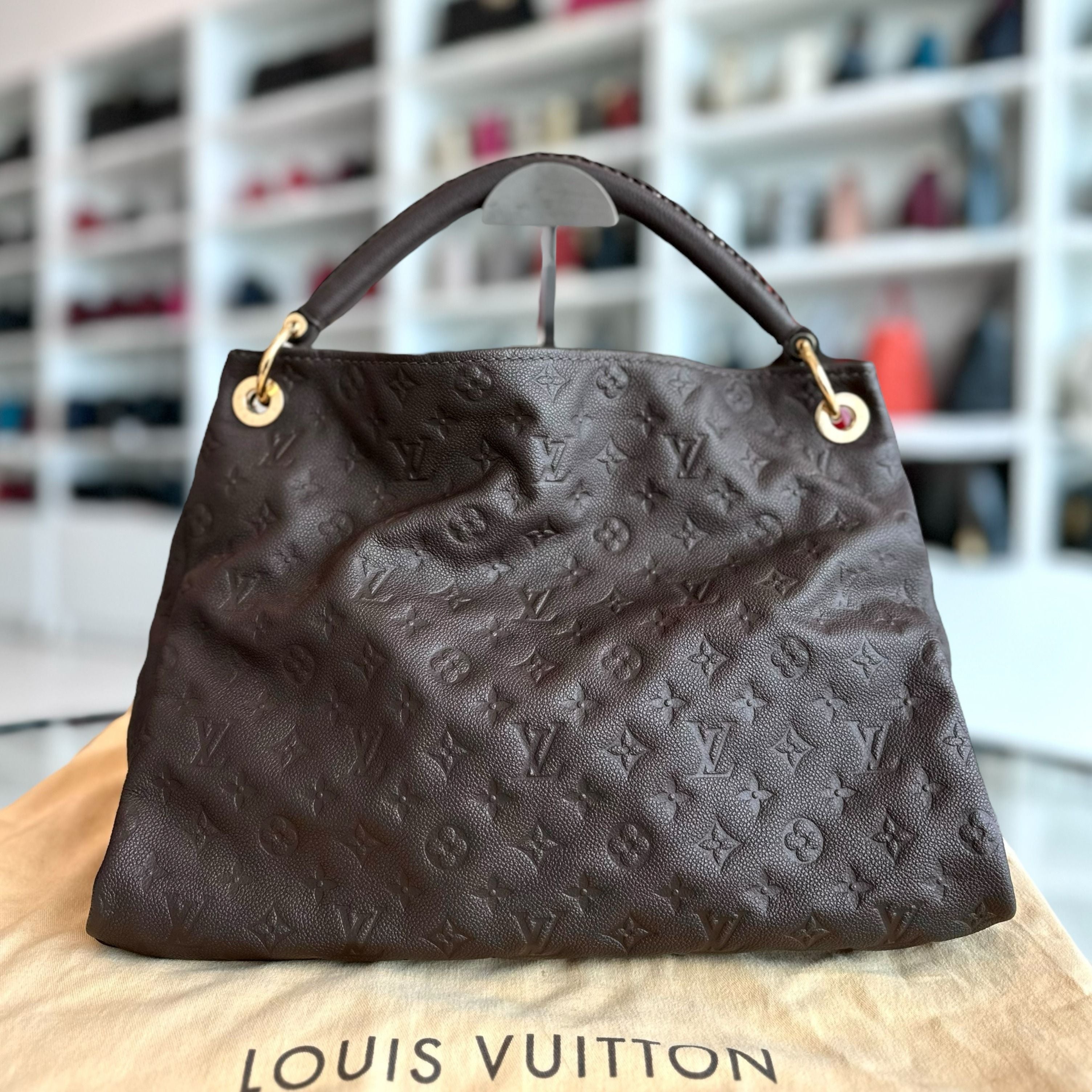 Louis Vuitton LV Artsy MM Monogram Empreinte Leather Brown Handbag - Luxury Evermore