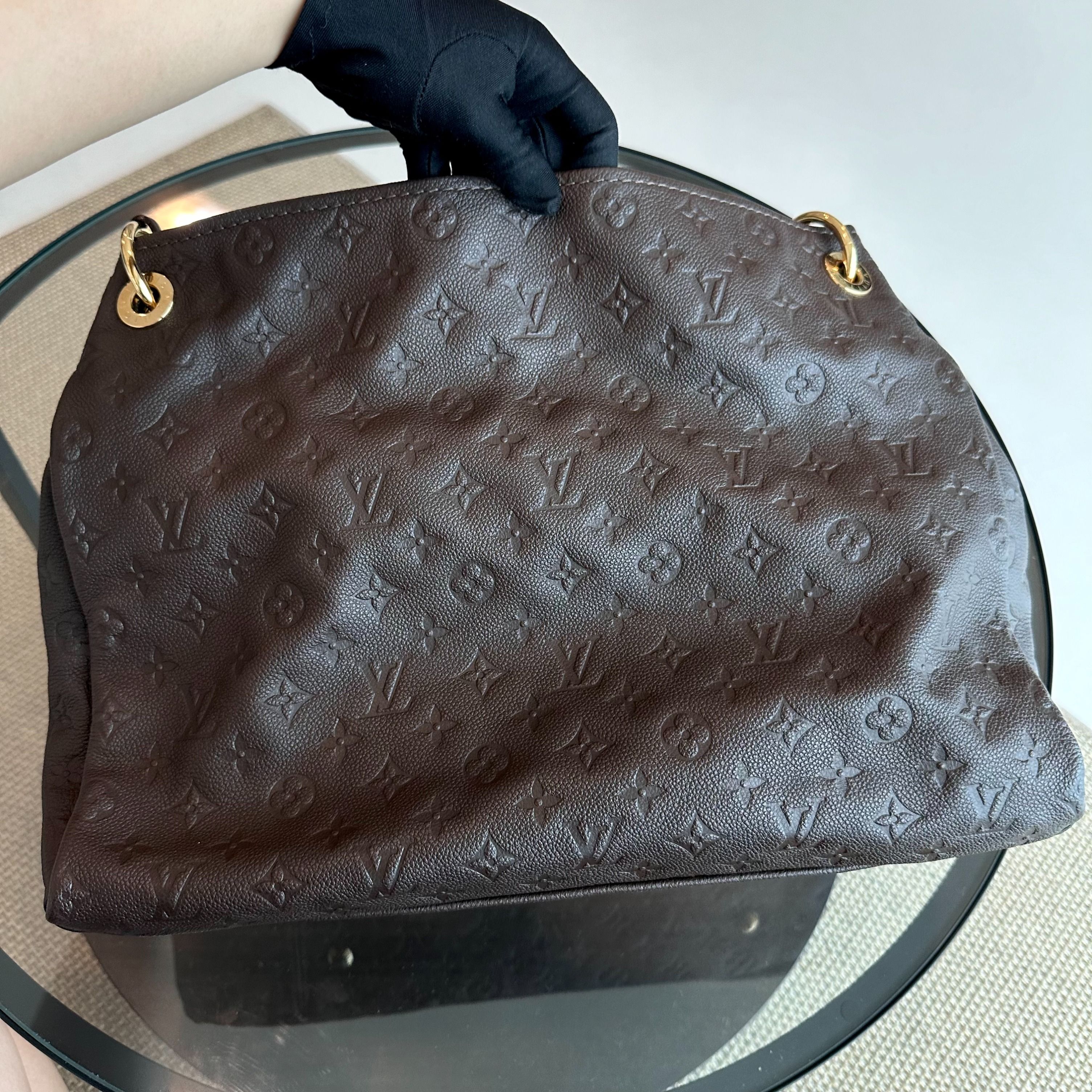 Louis Vuitton LV Artsy MM Monogram Empreinte Leather Brown Handbag - Luxury Evermore