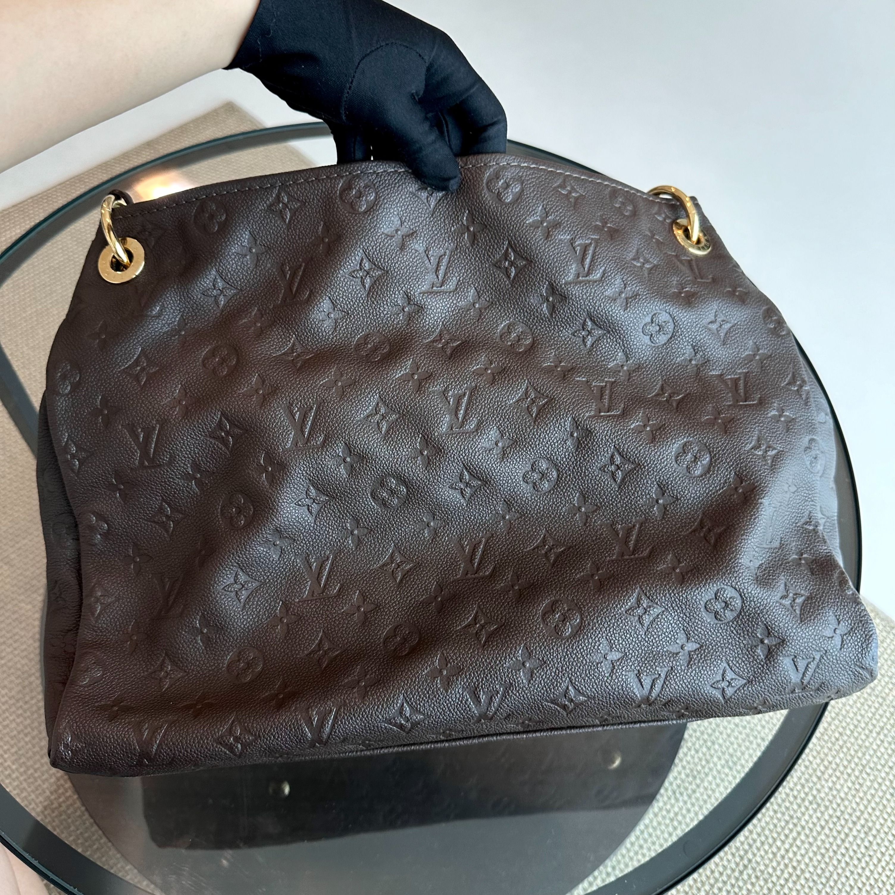 Louis Vuitton LV Artsy MM Monogram Empreinte Leather Brown Handbag - Luxury Evermore