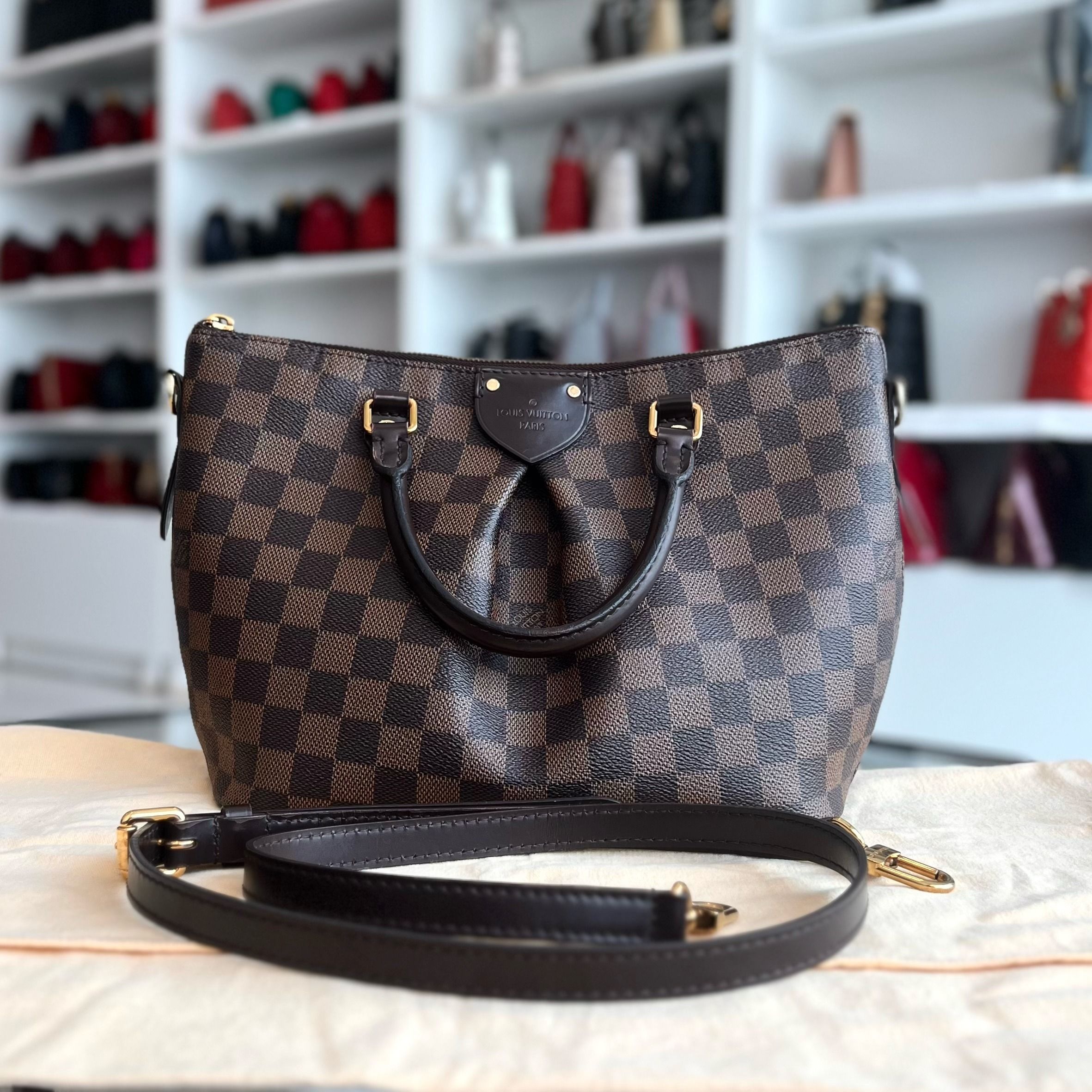 LOUIS VUITTON LV Damier Sienna MM 2WAY Hand Bag Damier Canvas Brown - Luxury Evermore