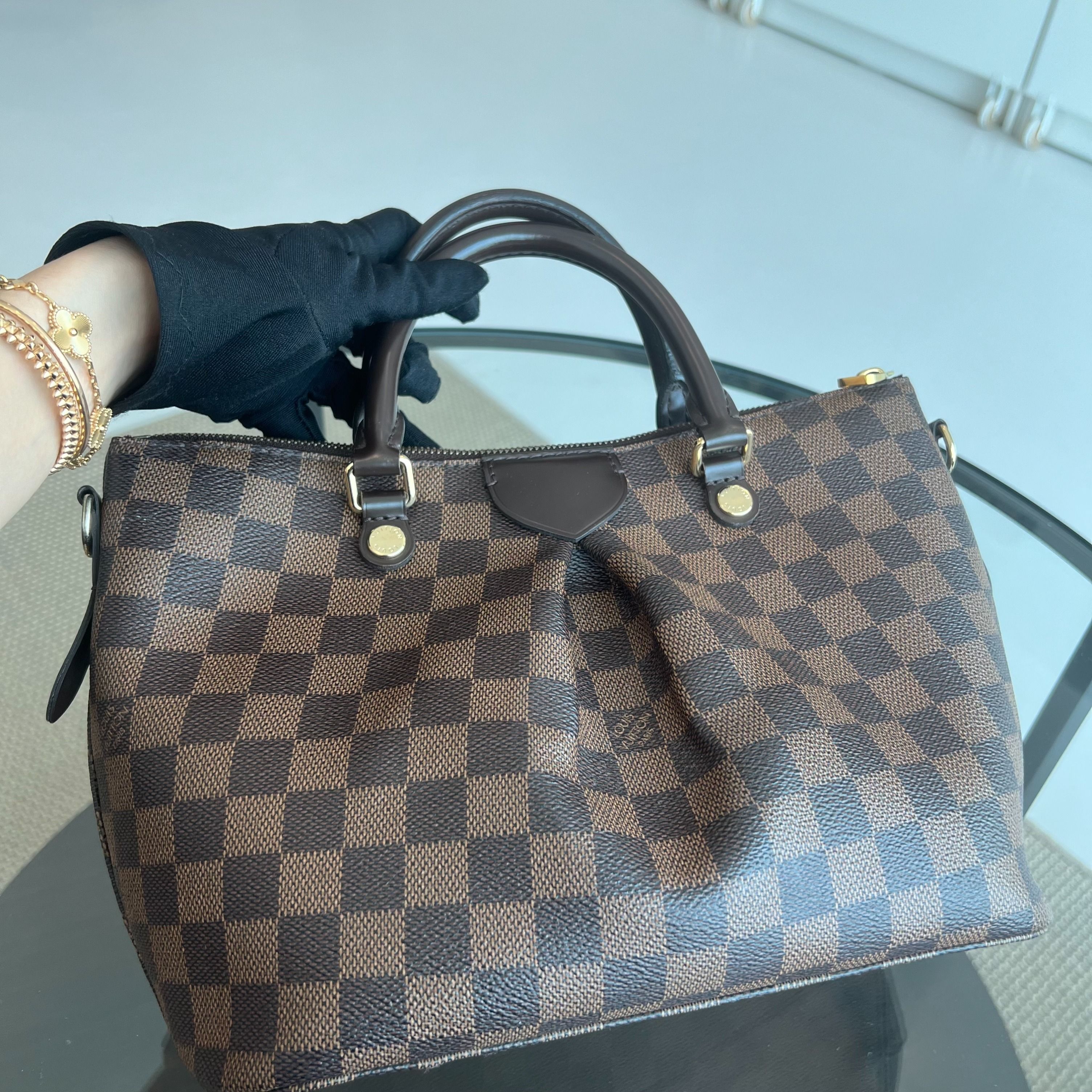 LOUIS VUITTON LV Damier Sienna MM 2WAY Hand Bag Damier Canvas Brown - Luxury Evermore