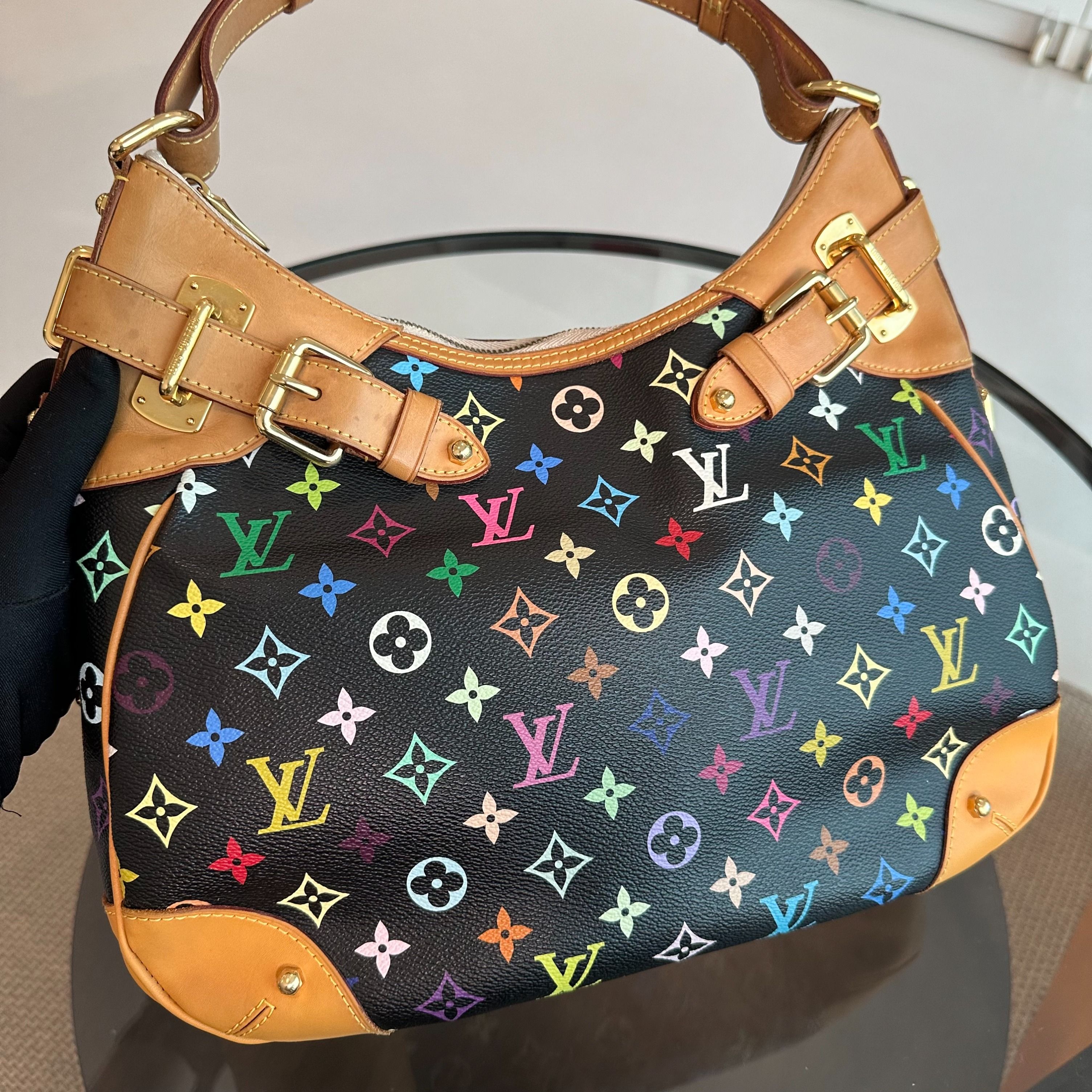 Louis Vuitton LV Greta Multicolor Vintage Black Shoulder Bag - Luxury Evermore