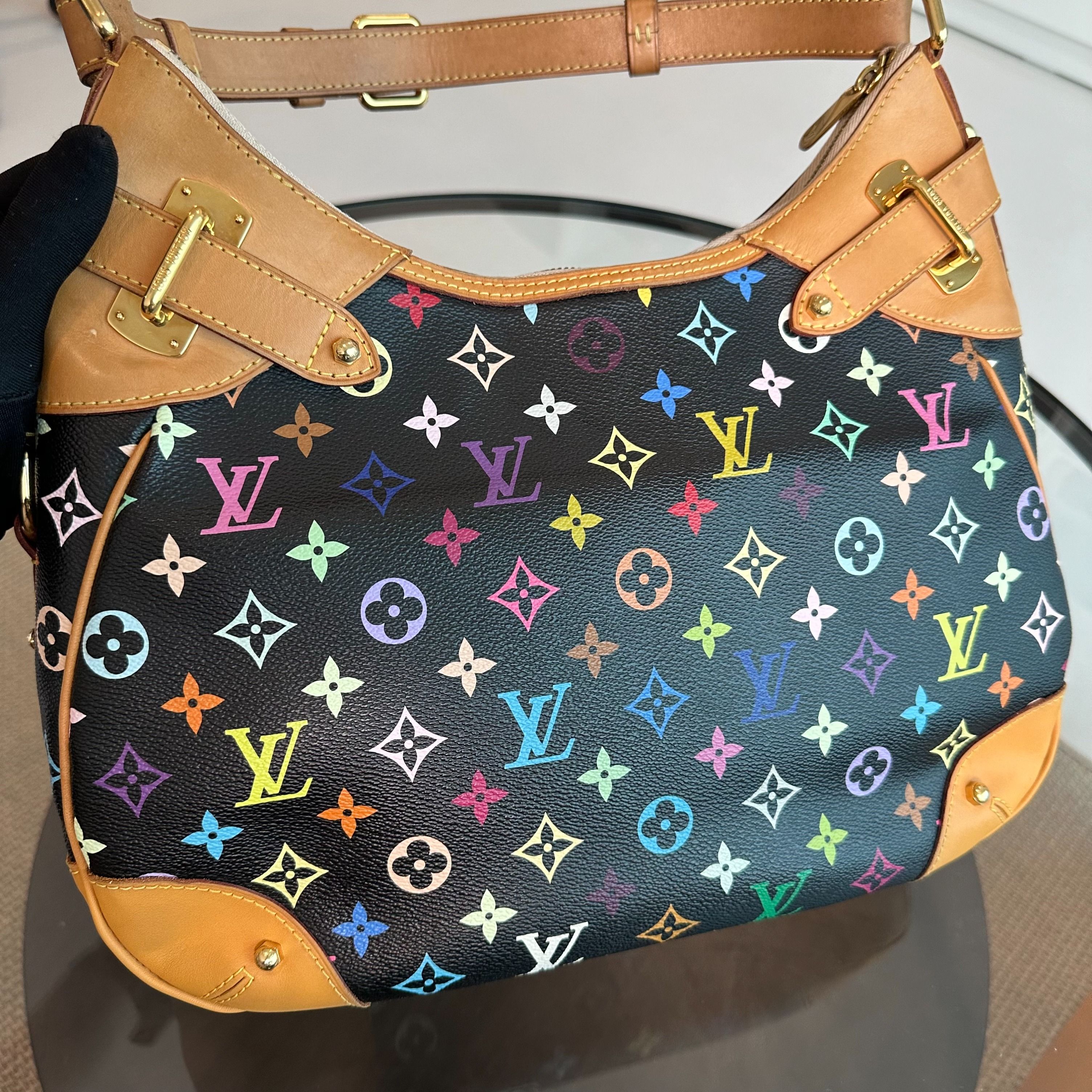 Louis Vuitton LV Greta Multicolor Vintage Black Shoulder Bag - Luxury Evermore