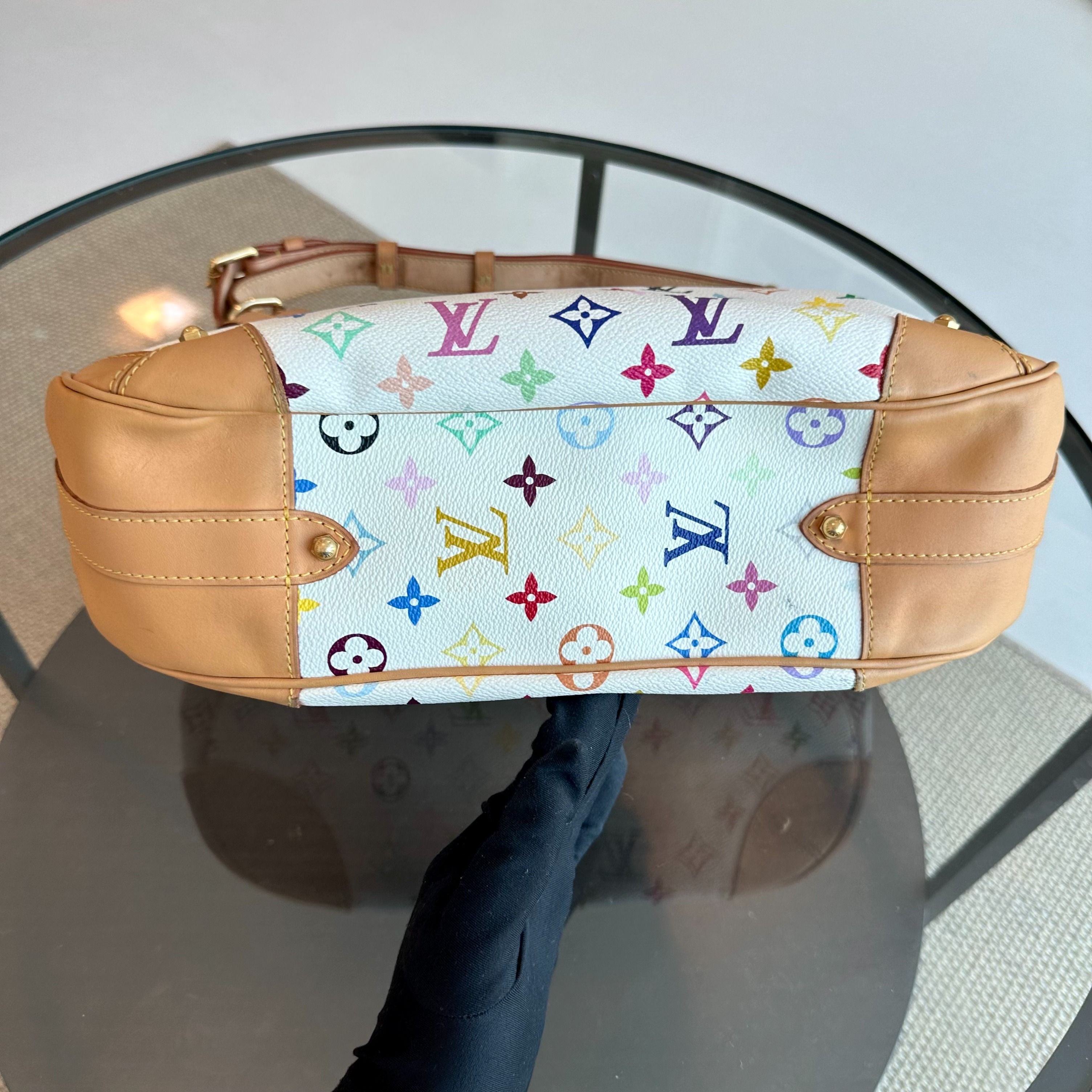Louis Vuitton LV Greta Multicolor Vintage White Monogram - Luxury Evermore