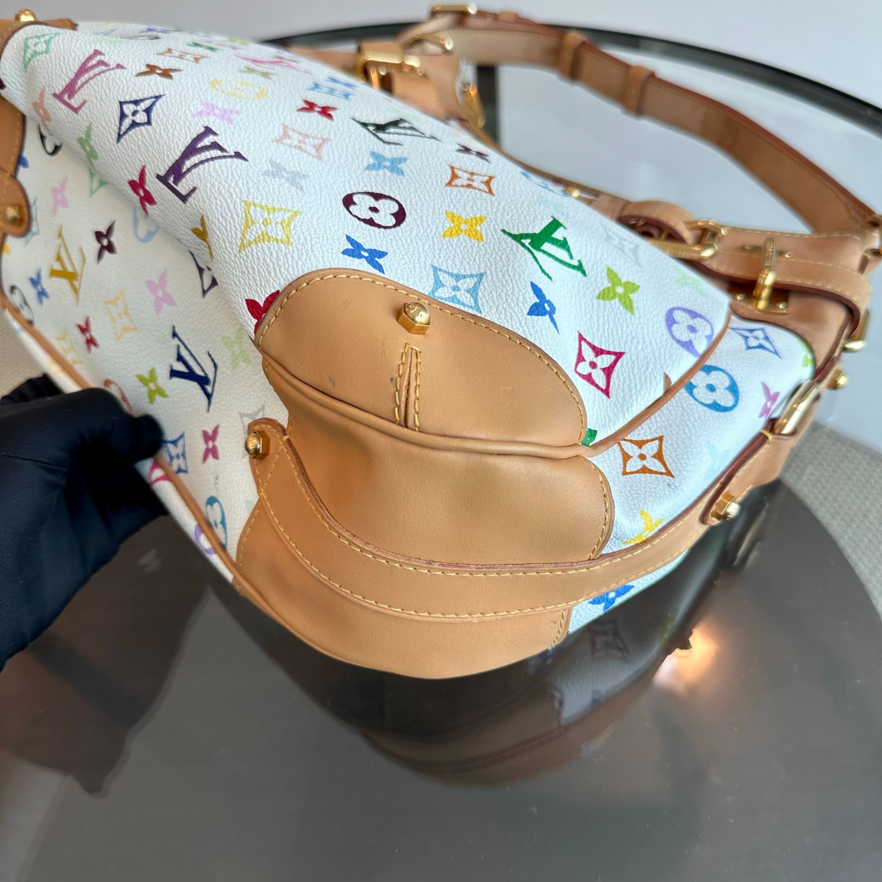 Louis Vuitton LV Greta Multicolor Vintage White Monogram - Luxury Evermore