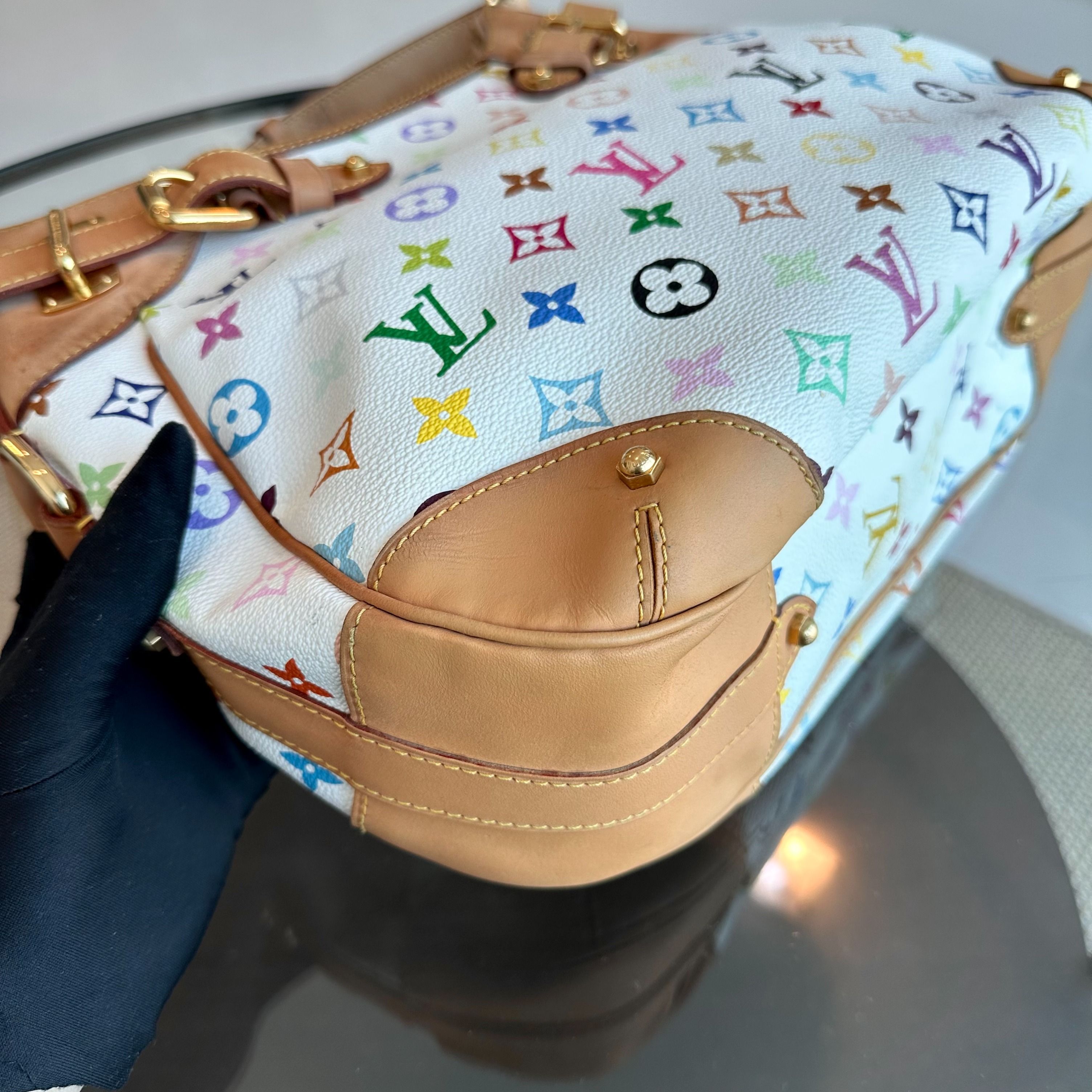 Louis Vuitton LV Greta Multicolor Vintage White Monogram - Luxury Evermore