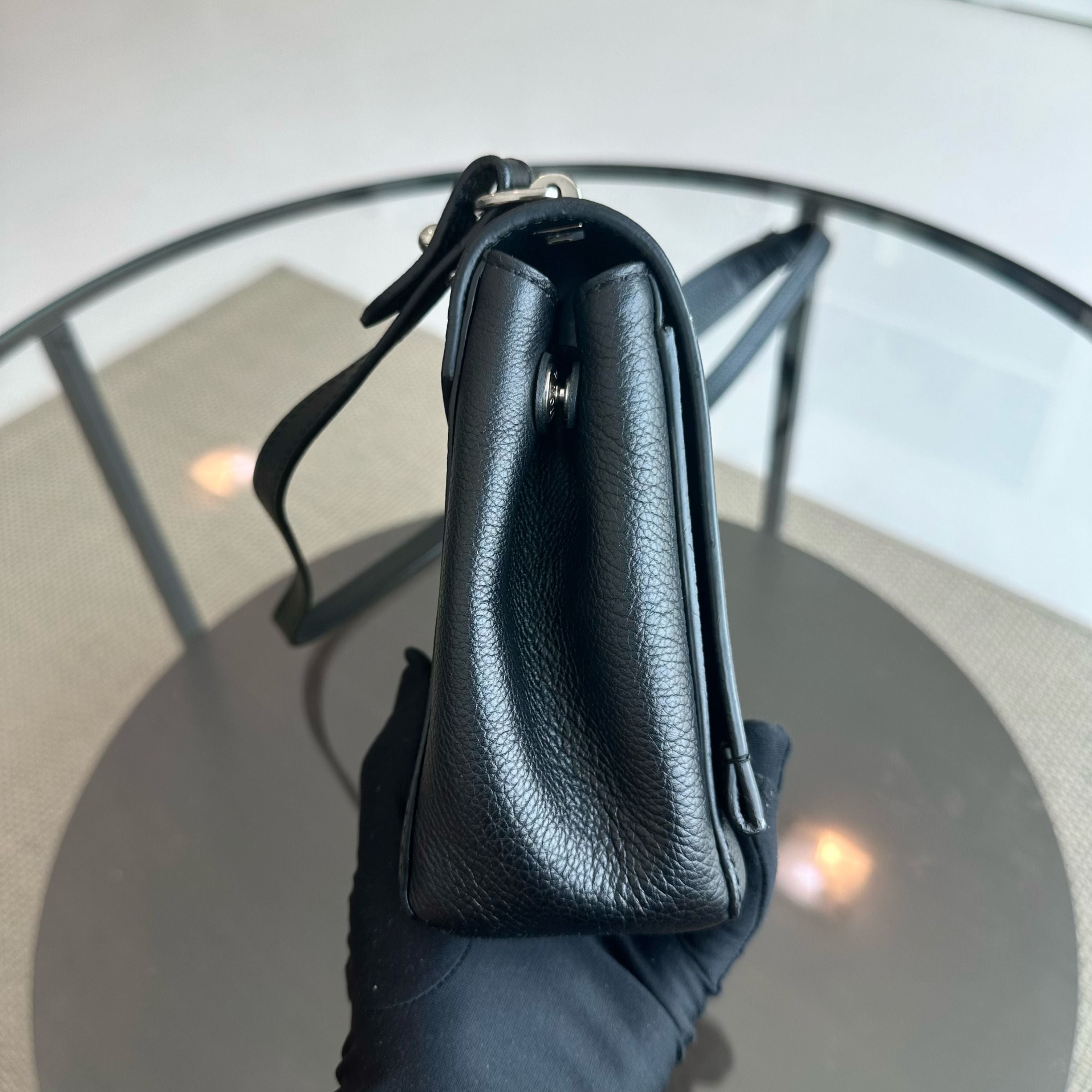 Louis Vuitton LV Lockme II Calfskin Crossbody Black SHW - Luxury Evermore