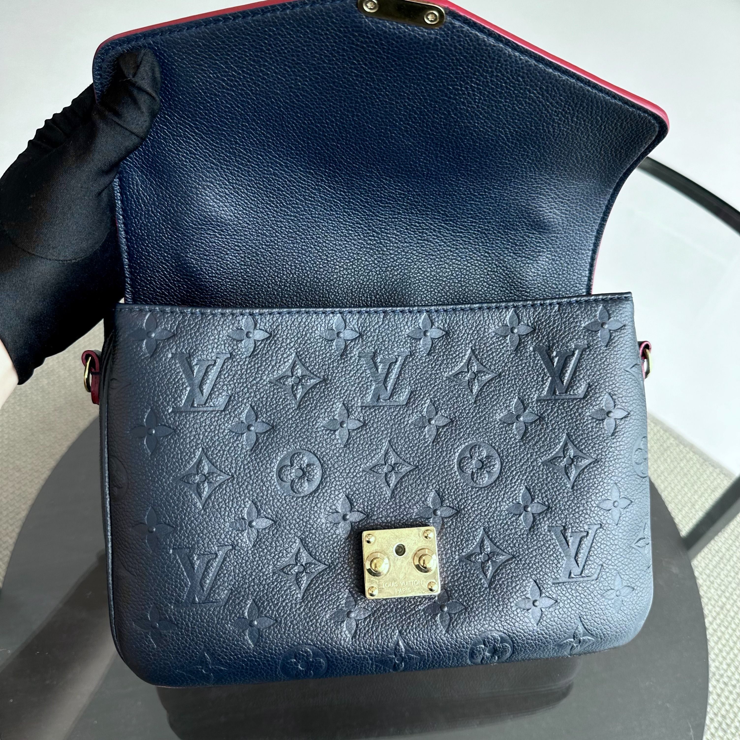 Louis Vuitton LV Pochette Metis Empreinte Leather Marine Rogue Dark Blue GHW - Luxury Evermore