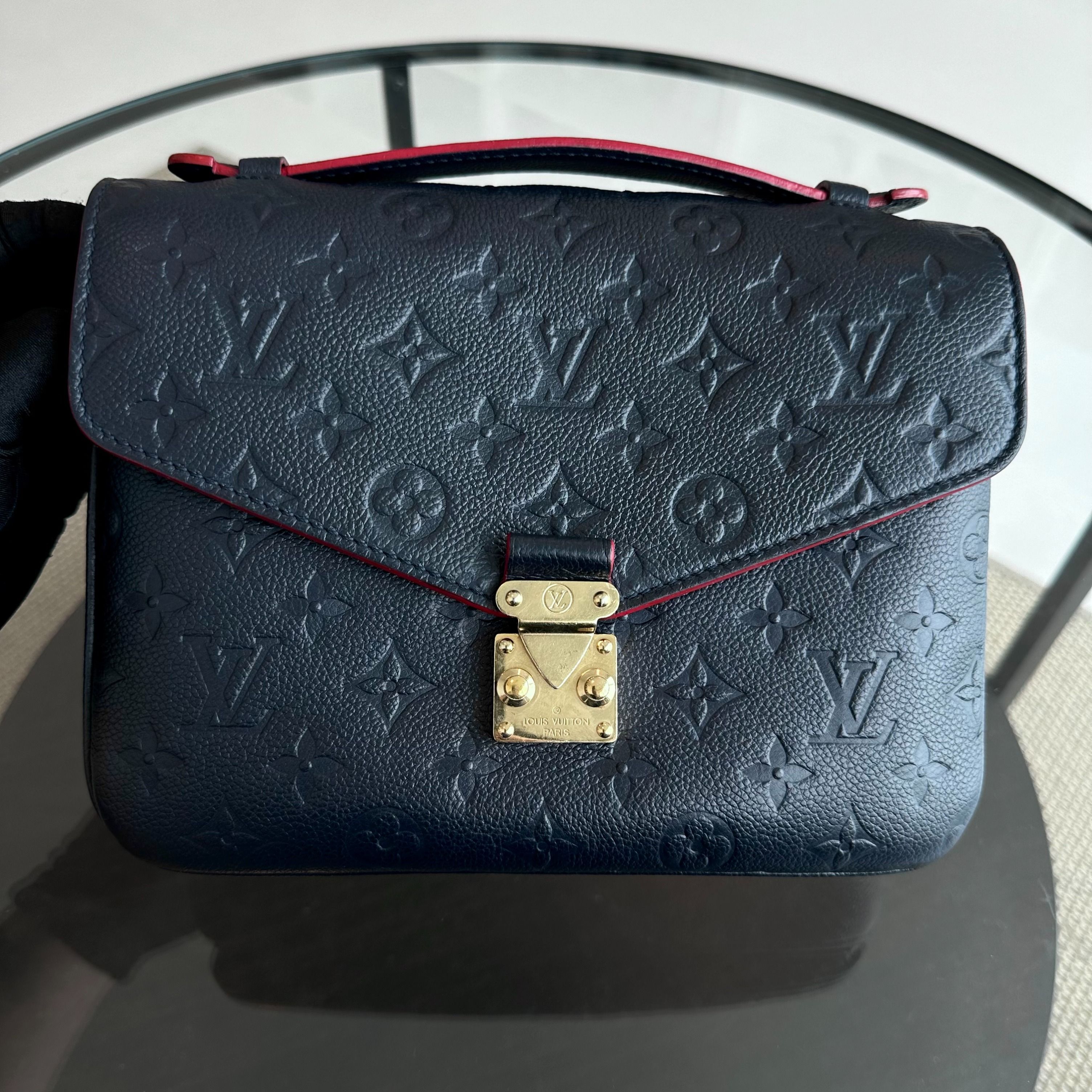 Louis Vuitton LV Pochette Metis Empreinte Leather Marine Rogue Dark Blue GHW - Luxury Evermore