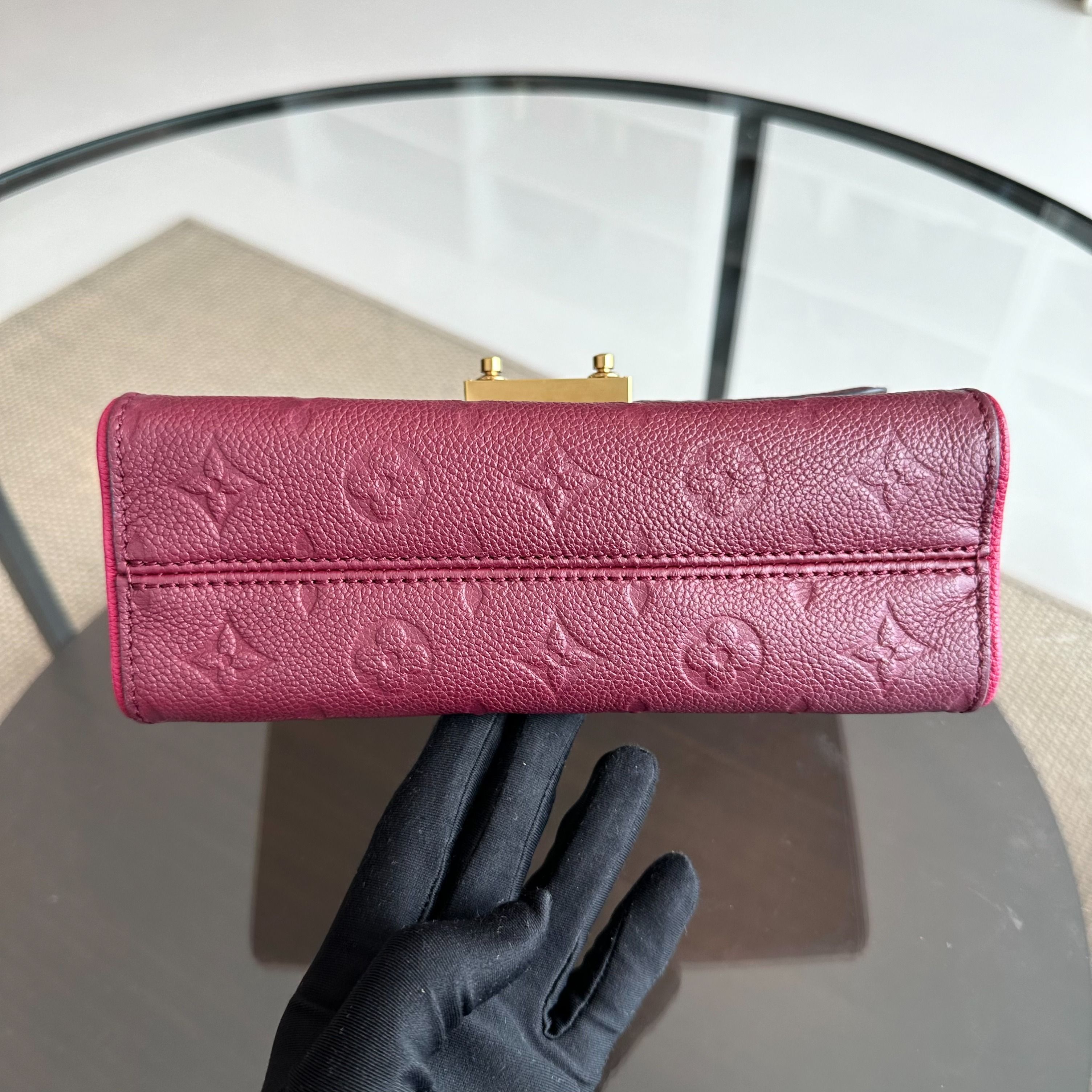 Louis Vuitton LV Saint Sulpice Empriente Raisin Monogram Red GHW - Luxury Evermore