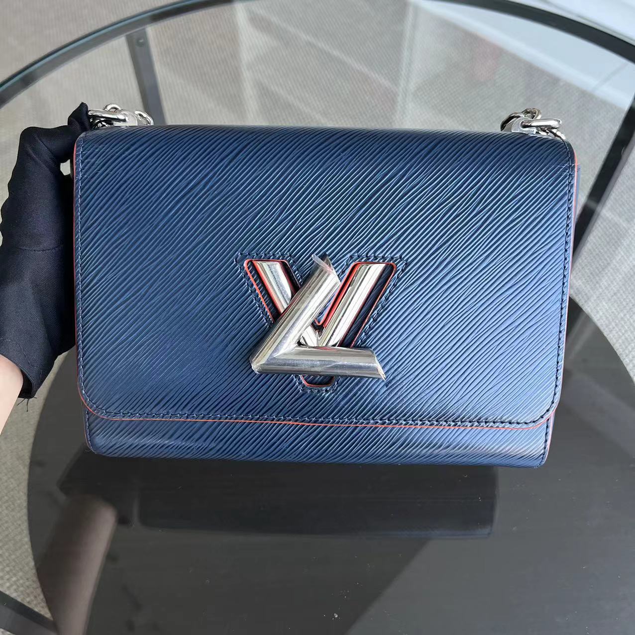 Louis Vuitton LV Twist EPI Leather Blue MM Silver Hardware - Luxury Evermore