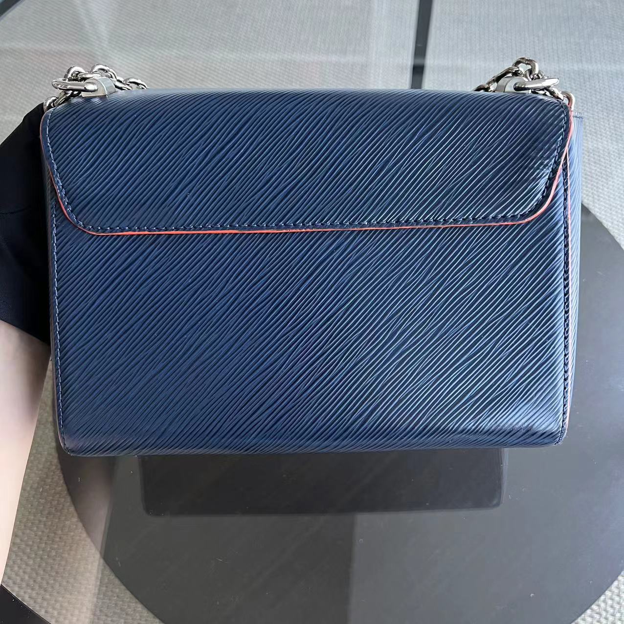 Louis Vuitton LV Twist EPI Leather Blue MM Silver Hardware - Luxury Evermore