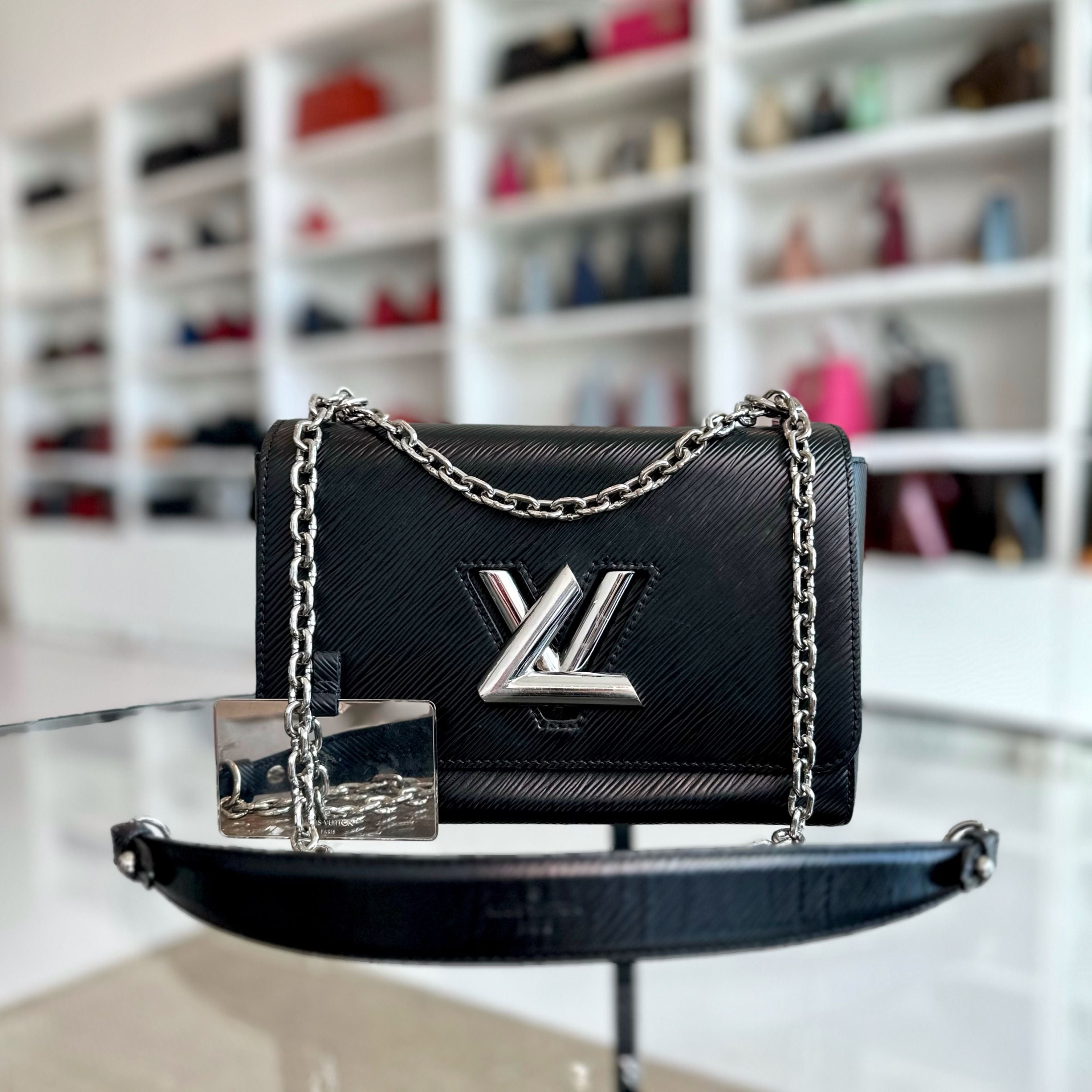 Louis Vuitton LV Twist MM EPI Leather Black SHW - Luxury Evermore