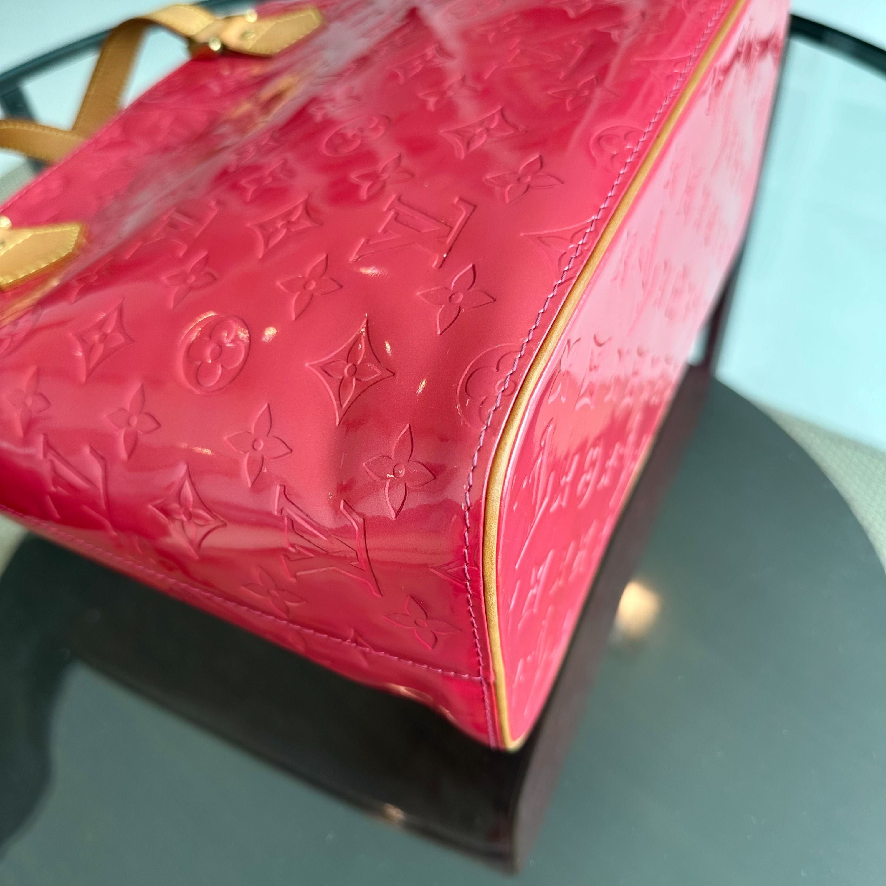 Louis Vuitton LV Vernis PM Patent Leather Monogram Red Shoulder Bag - Luxury Evermore