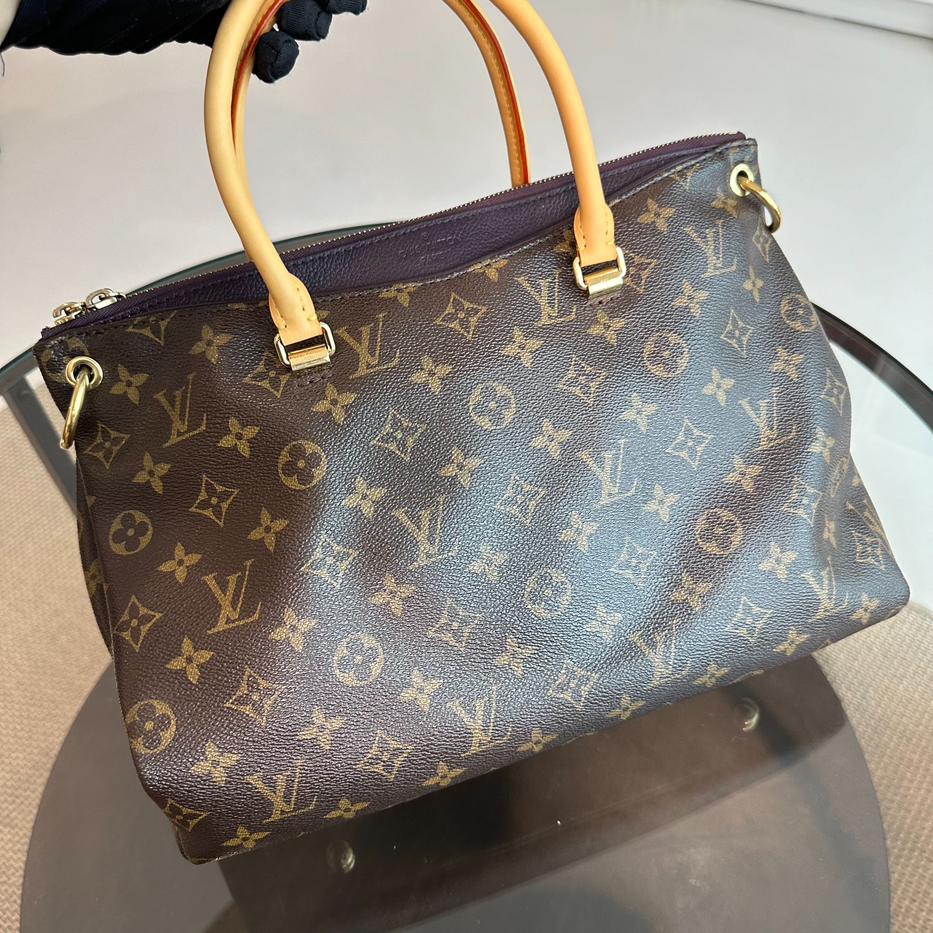 Louis Vuitton Pallas MM Monogram Violet Shoulder Bag - Luxury Evermore