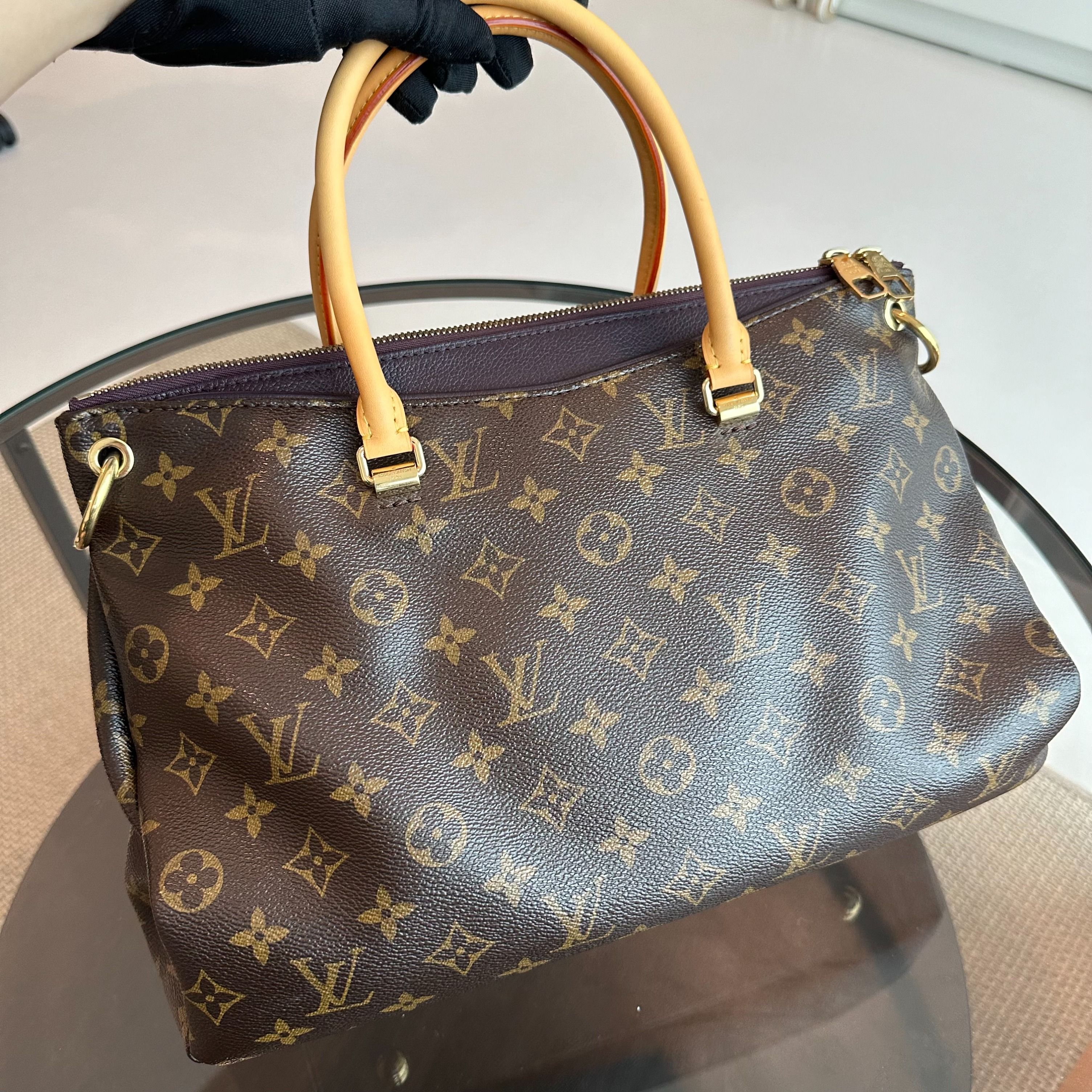 Louis Vuitton Pallas MM Monogram Violet Shoulder Bag - Luxury Evermore