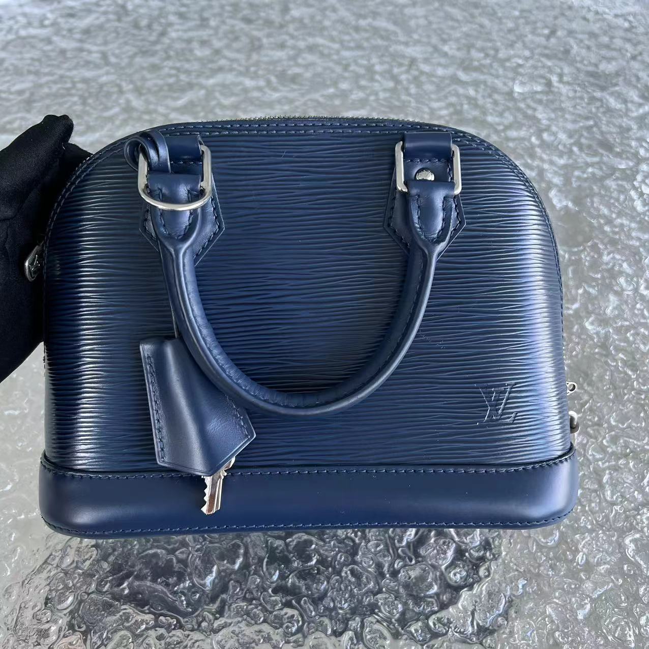 LV Alma BB EPI Leather Dark Blue SHW Louis Vuitton - Luxury Evermore