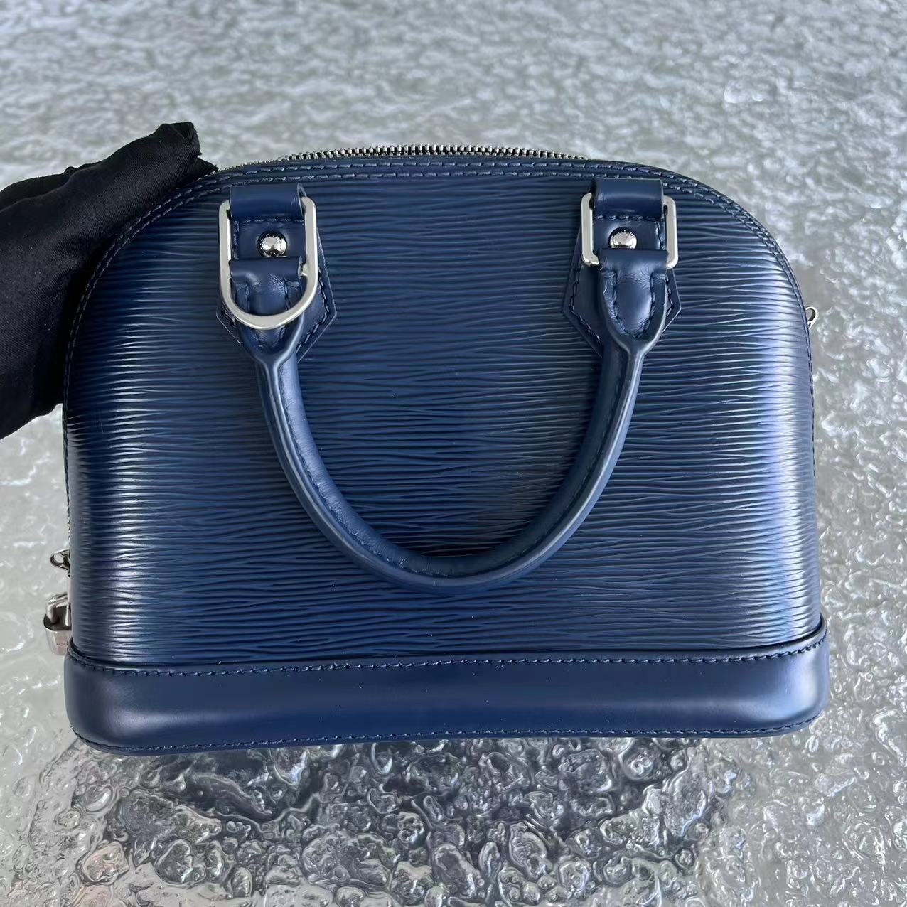 LV Alma BB EPI Leather Dark Blue SHW Louis Vuitton - Luxury Evermore