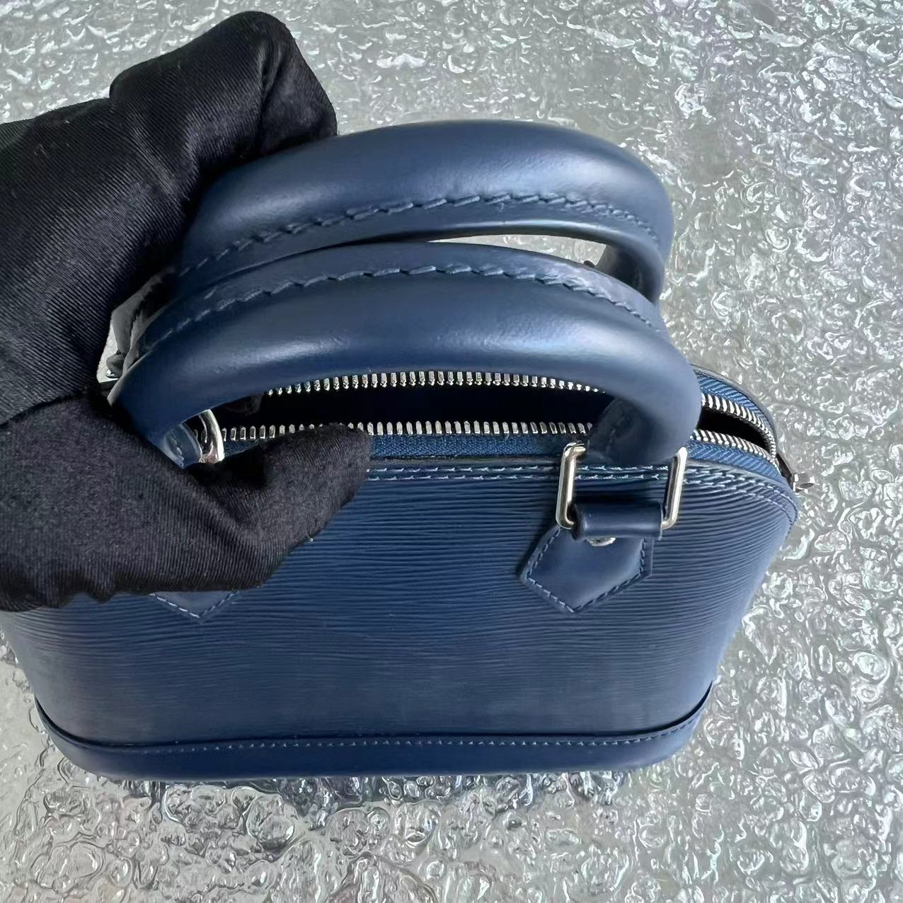 LV Alma BB EPI Leather Dark Blue SHW Louis Vuitton - Luxury Evermore