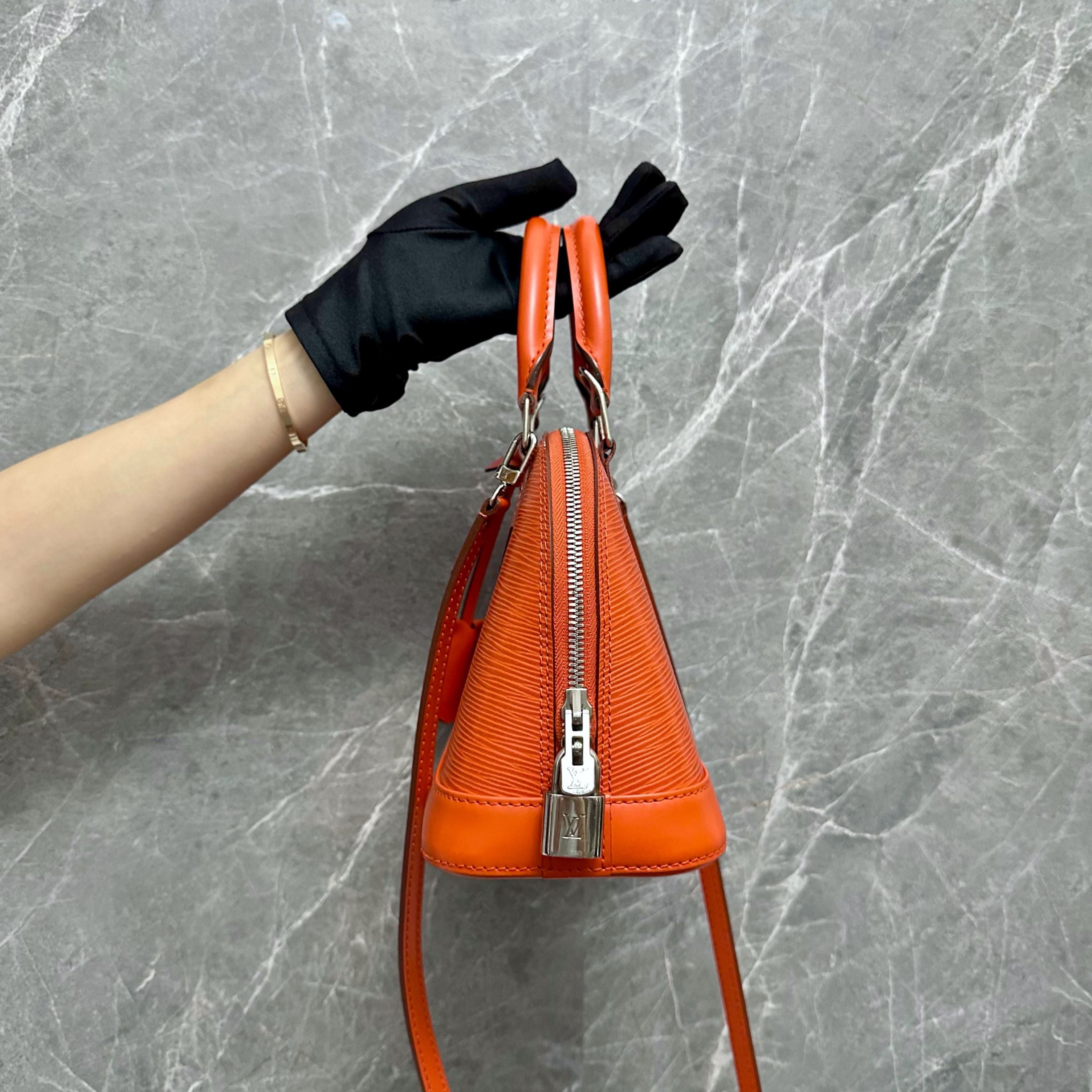 LV Alma BB EPI Leather Orange SHW Louis Vuitton - Luxury Evermore